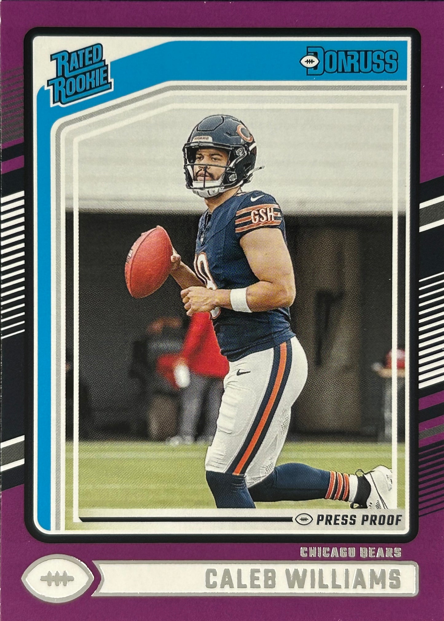 Caleb Williams Donruss Purple Press Proof Rookie
