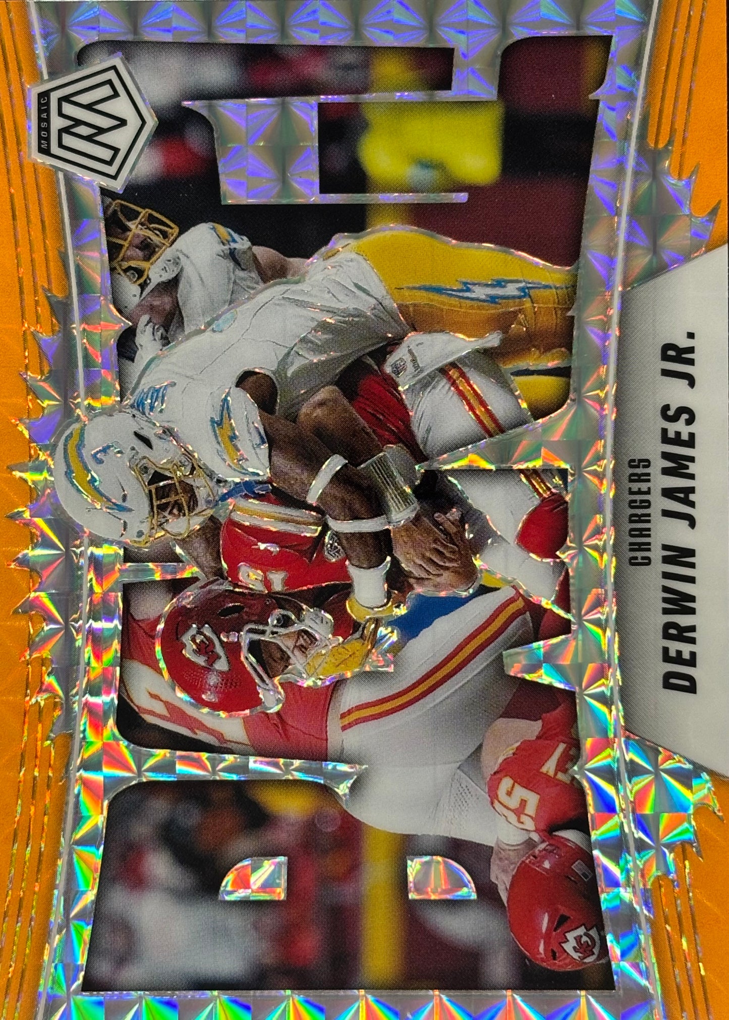 Derwin James Jr. Mosaic BANG! Orange Fluorescent Chargers
