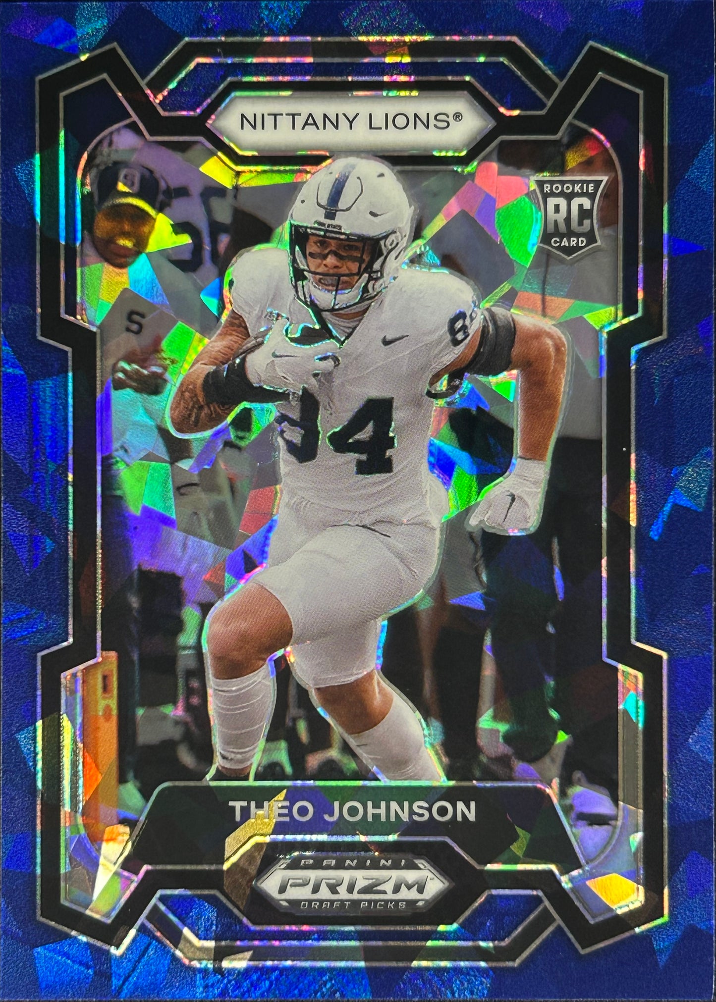 Theo Johnson Prizm Draft Blue Ice /99 Rookie Giants