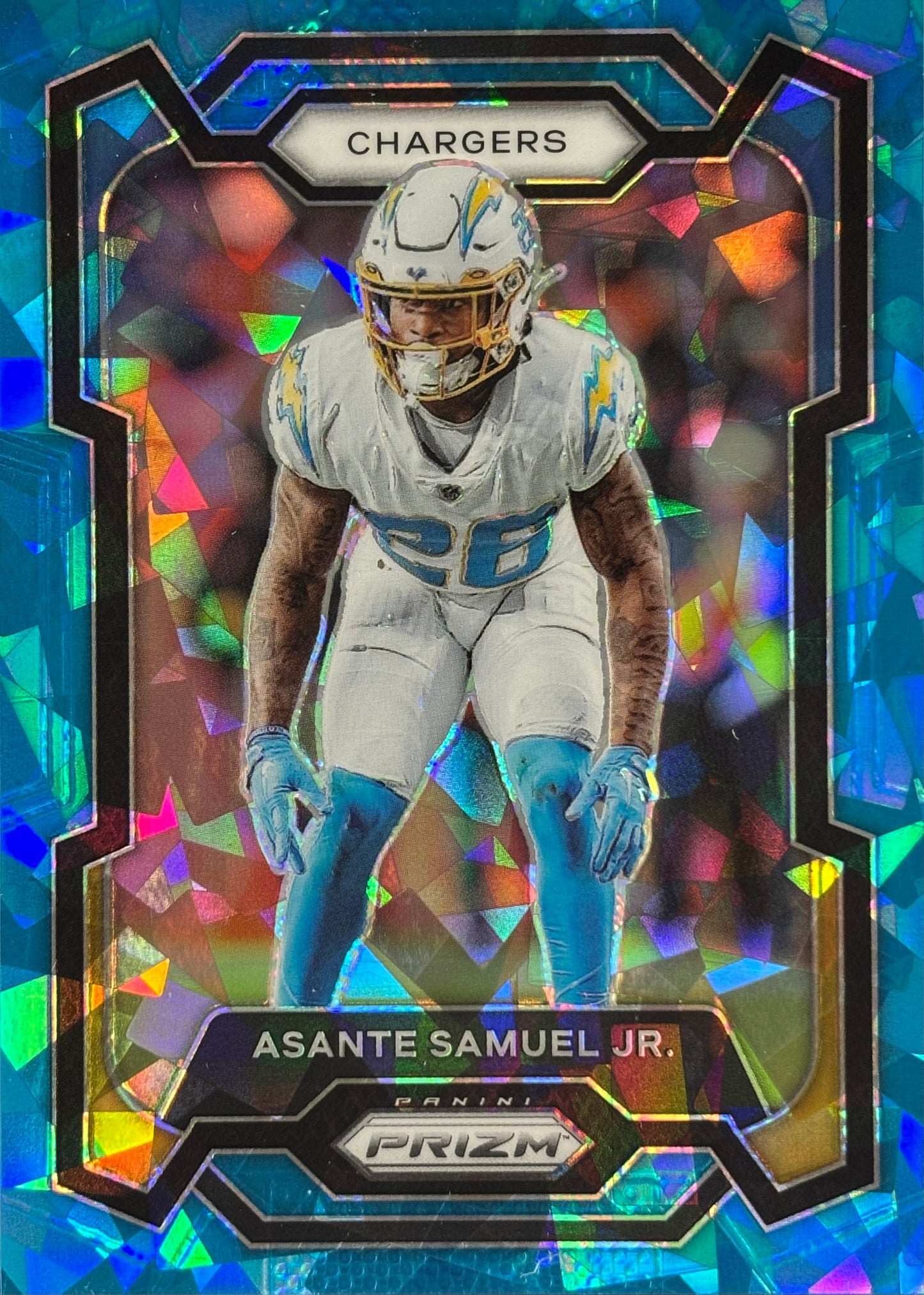 Asante Samuel Jr. Prizm Blue Ice /99 Chargers