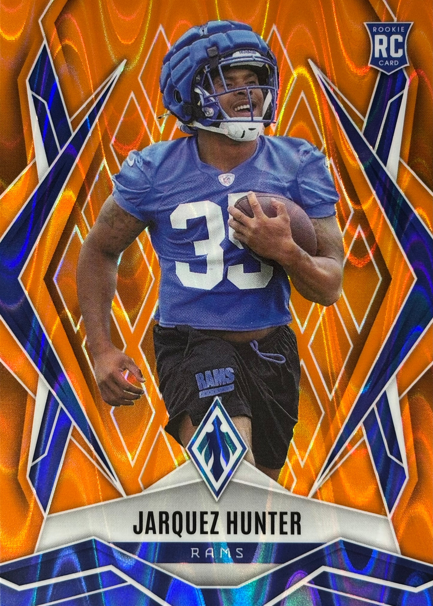 Jarquez Hunter Phoenix Orange Seismic /20 Rookie Rams