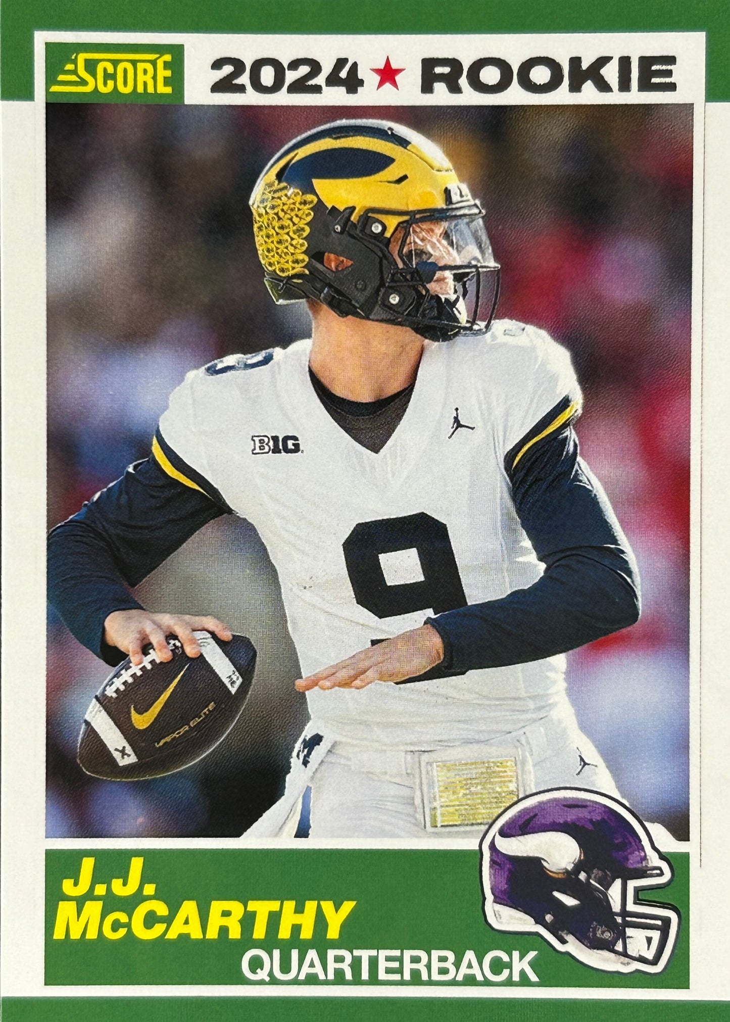 JJ McCarthy Score 2024 Rookie Vikings