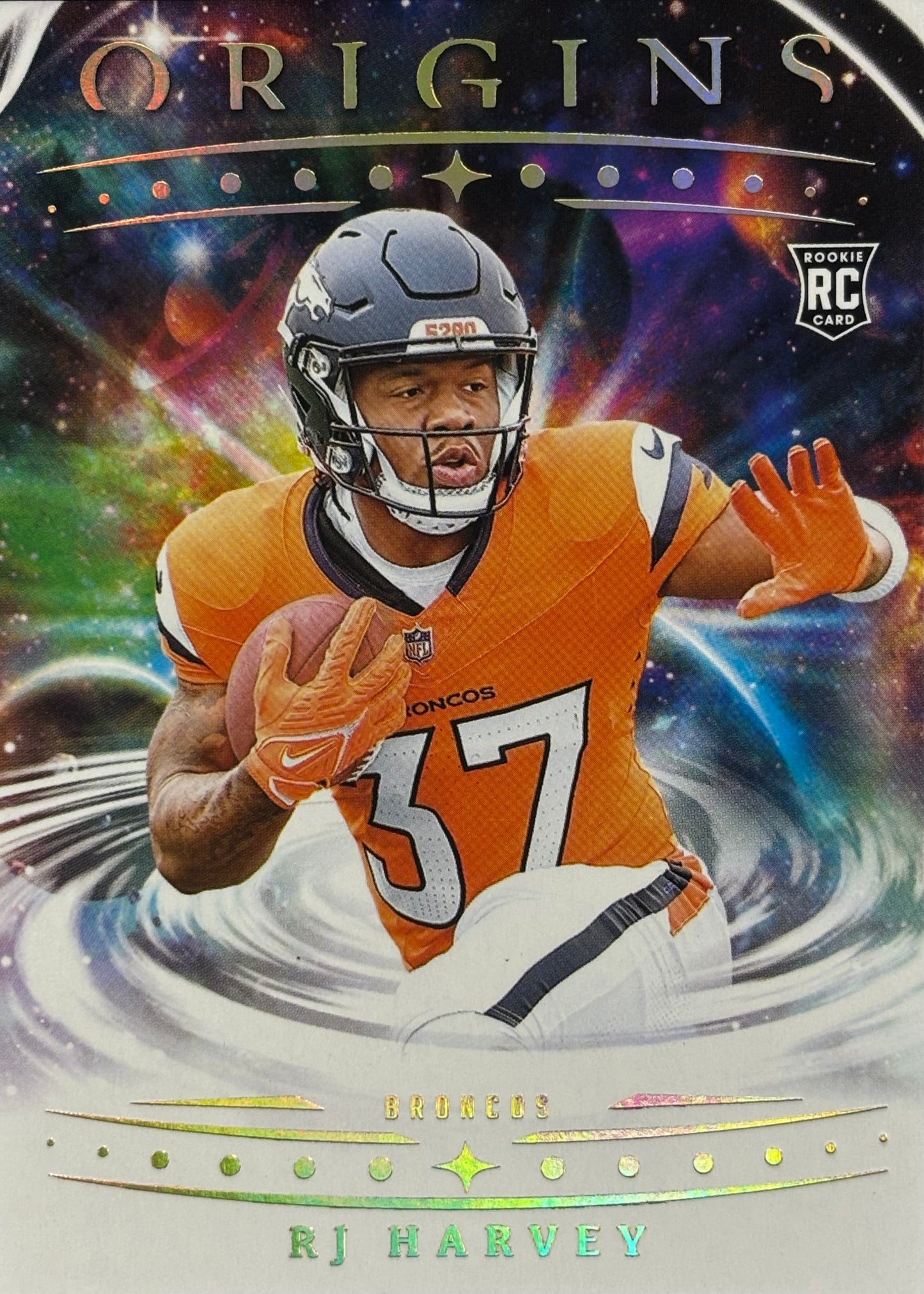 RJ Harvey Origins Rookie Broncos Sports Card