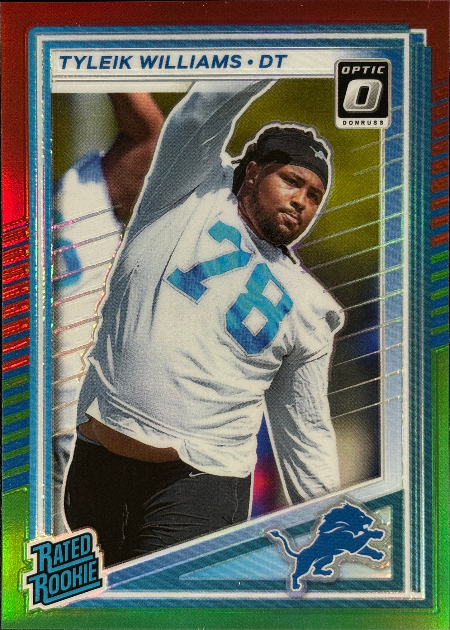 Tyleik Williams Optic-Preview Red Green Rookie Lions