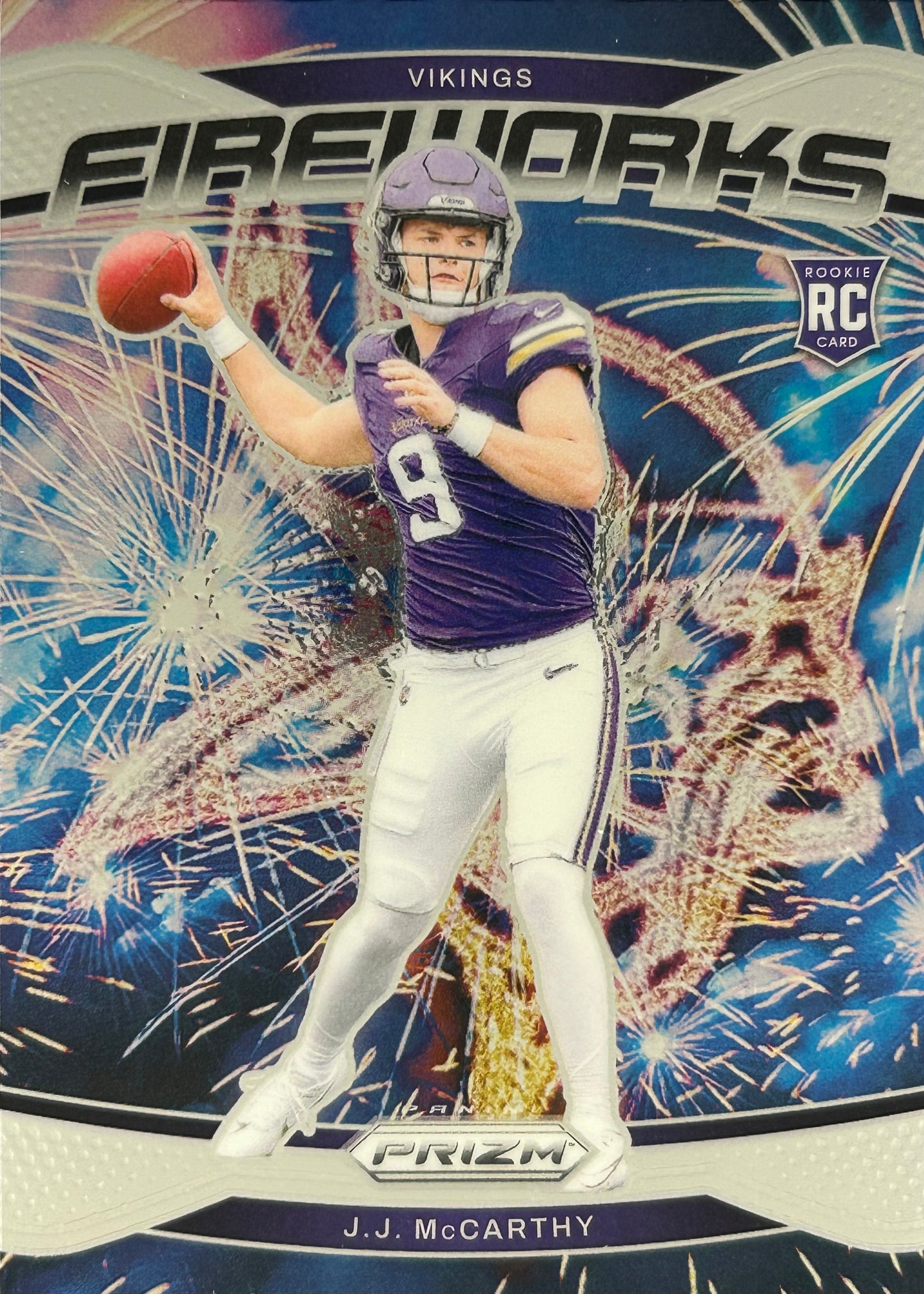 JJ McCarthy Prizm Fireworks Rookie