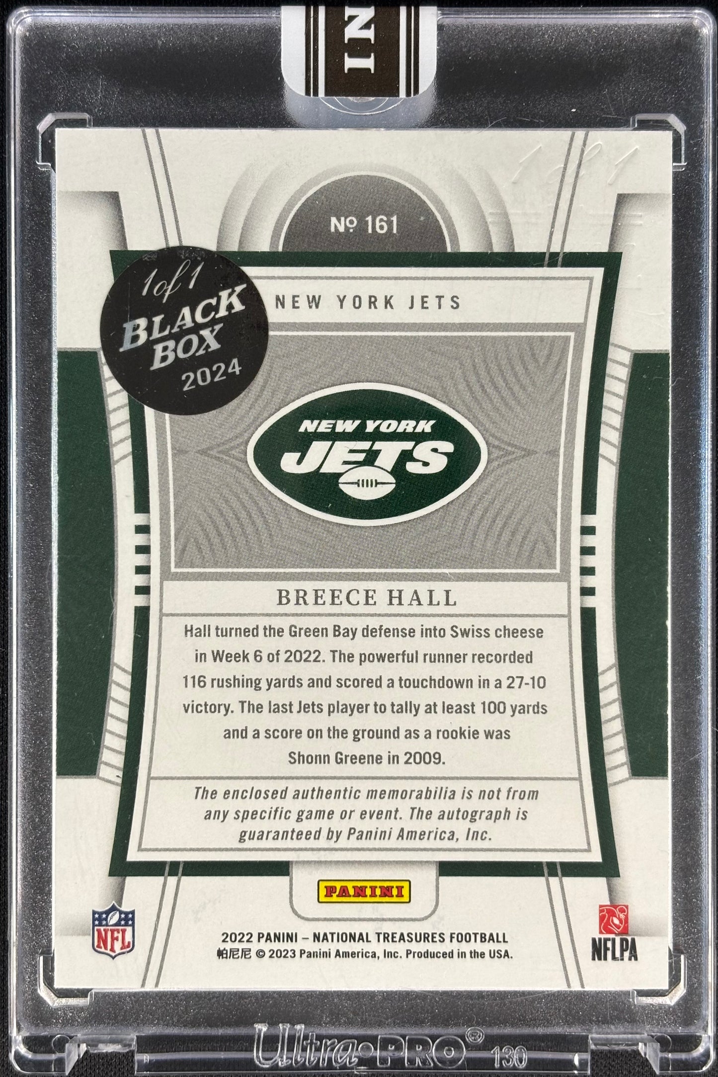 Breece Hall National Treasures Stars & Stripes RPA Black Box 1/1