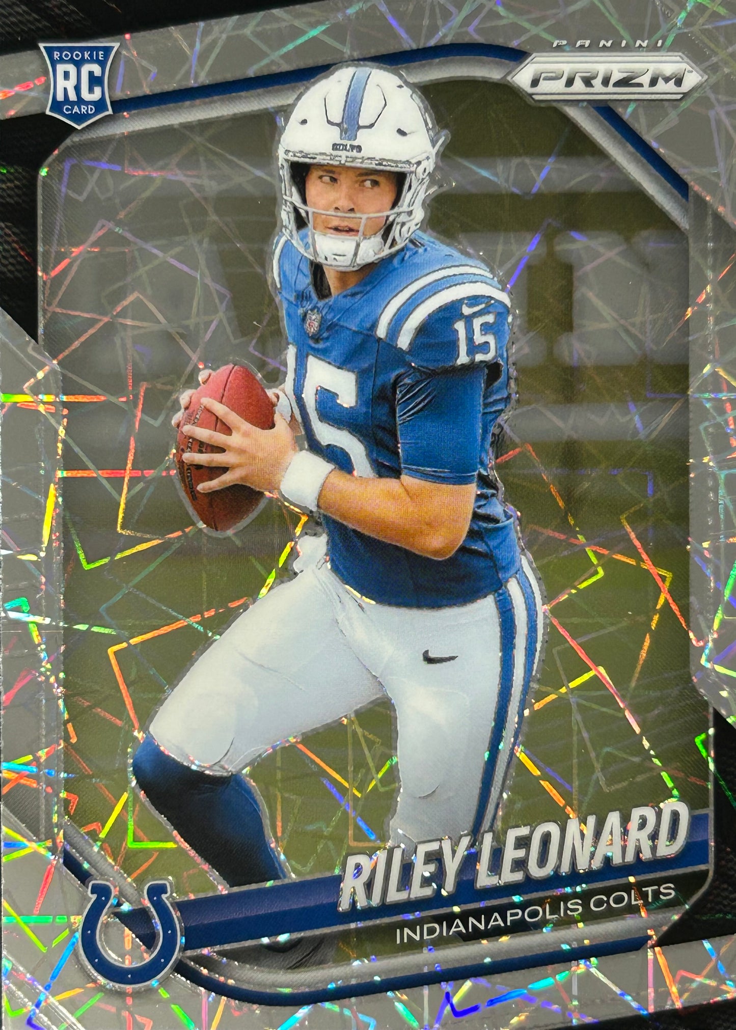 Riley Leonard Prizm Lazer Rookie Colts Sports Card