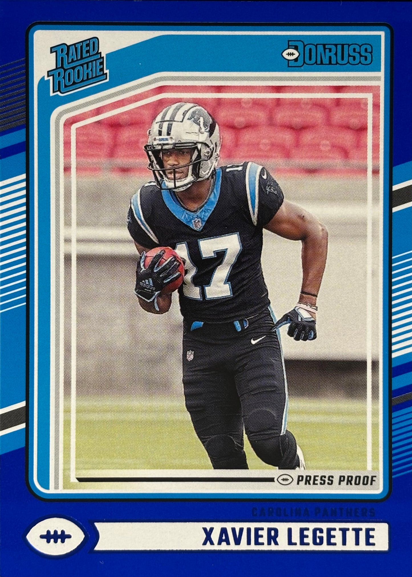Xavier Legette Donruss Blue Press Proof Rookie Panthers