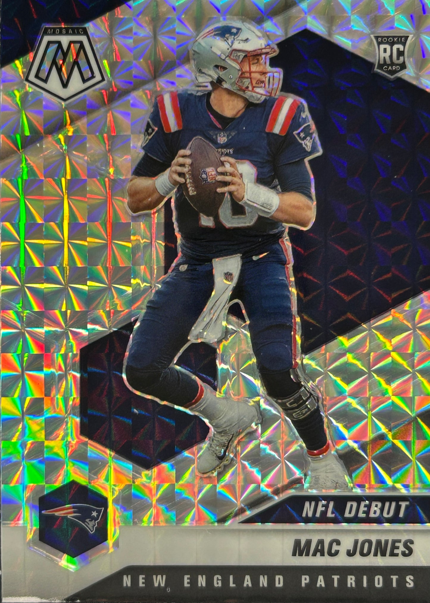 Mac Jones Mosaic NFL Debut Prizm Rookie Patriots