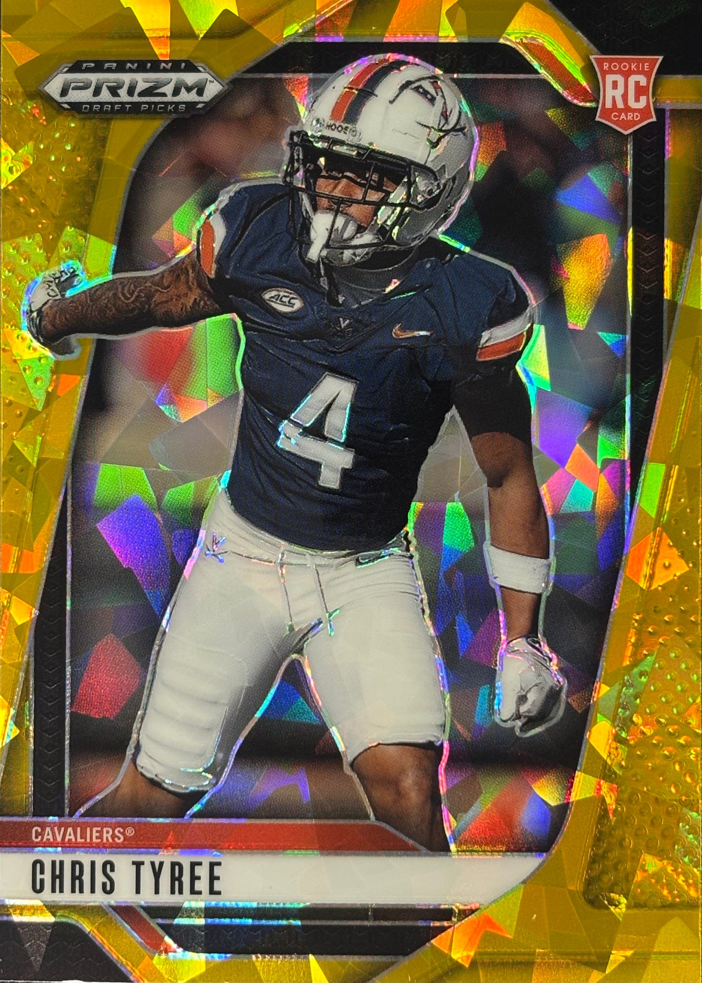 Chris Tyree Prizm Draft Gold Ice Rookie Saints