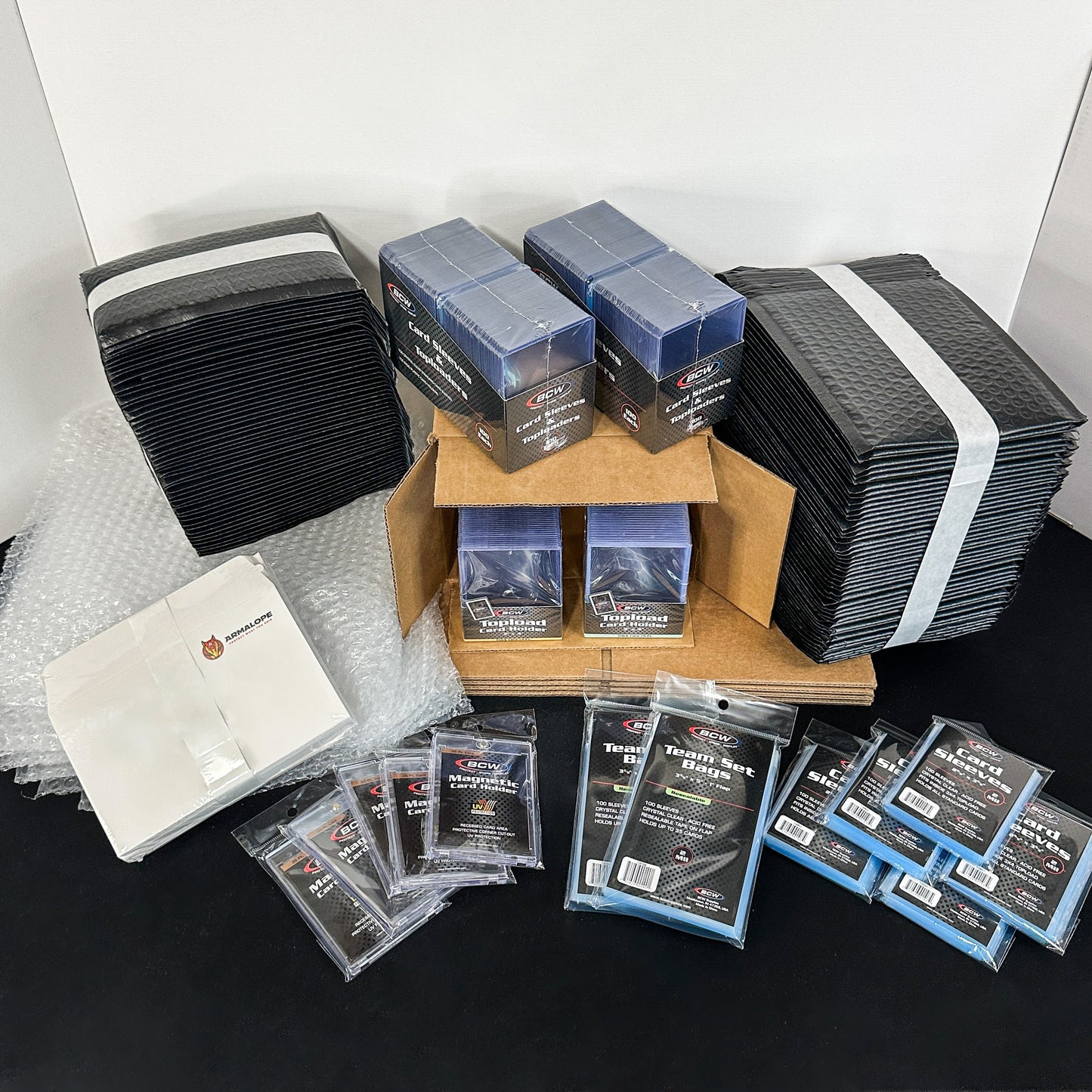 Large Premium Card Selling & Shipping Kit - Everything you need to ship your cards (Toploaders, Sleeves, Bubble Mailers, Bags, Mags, etc.)