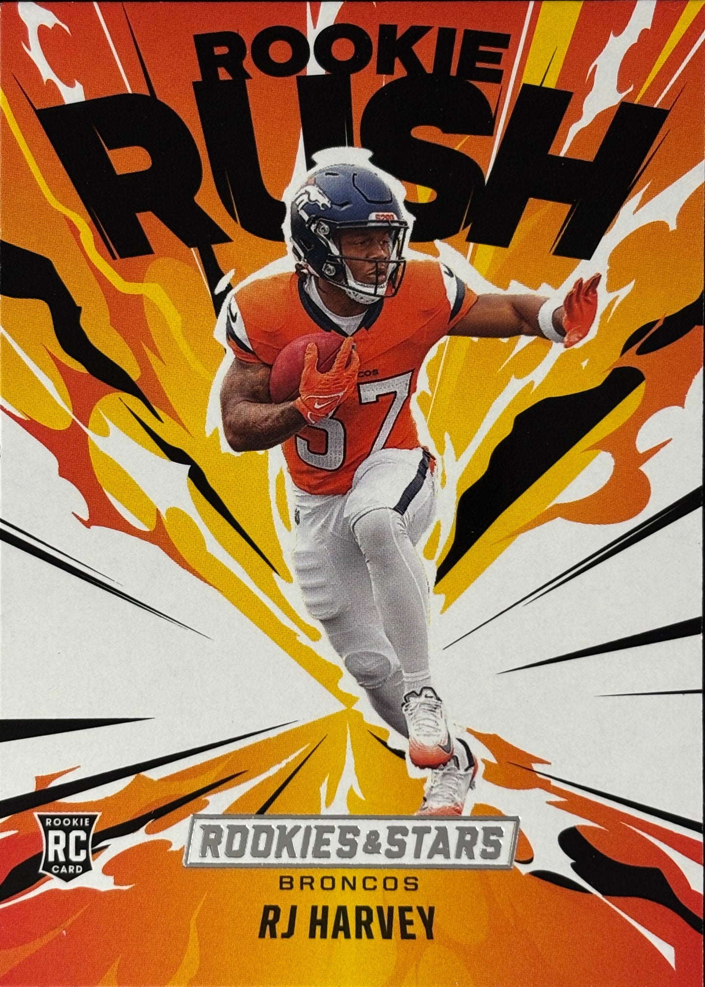 RJ Harvey Rookie Rush Broncos Sports Card