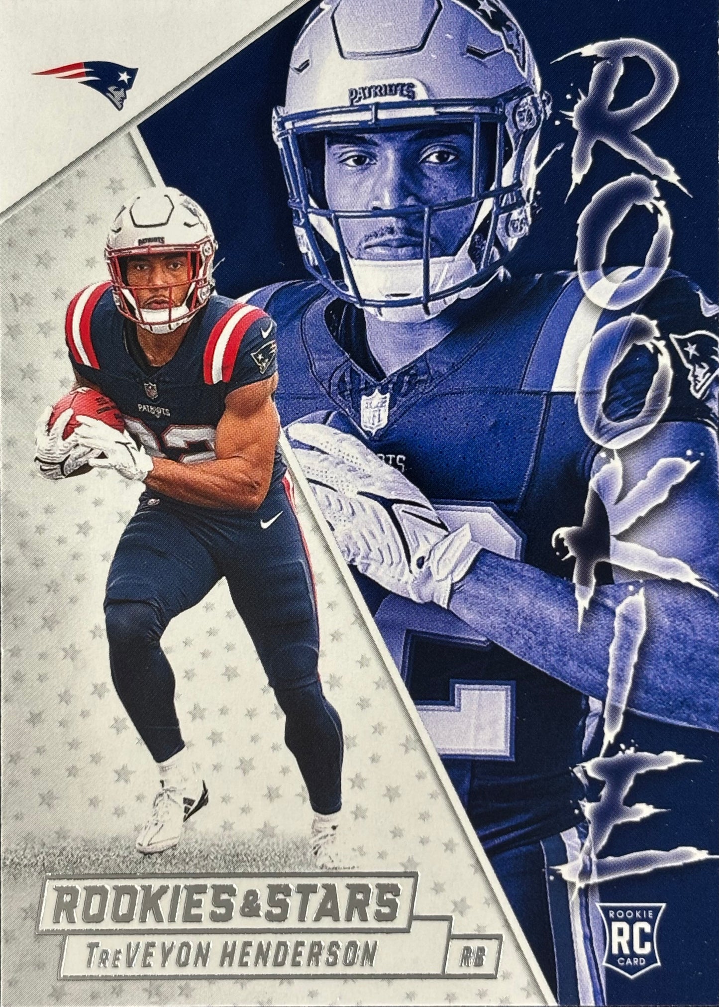 TreVeyon Henderson Exclusive Rookies & Stars Patriots Sports Card