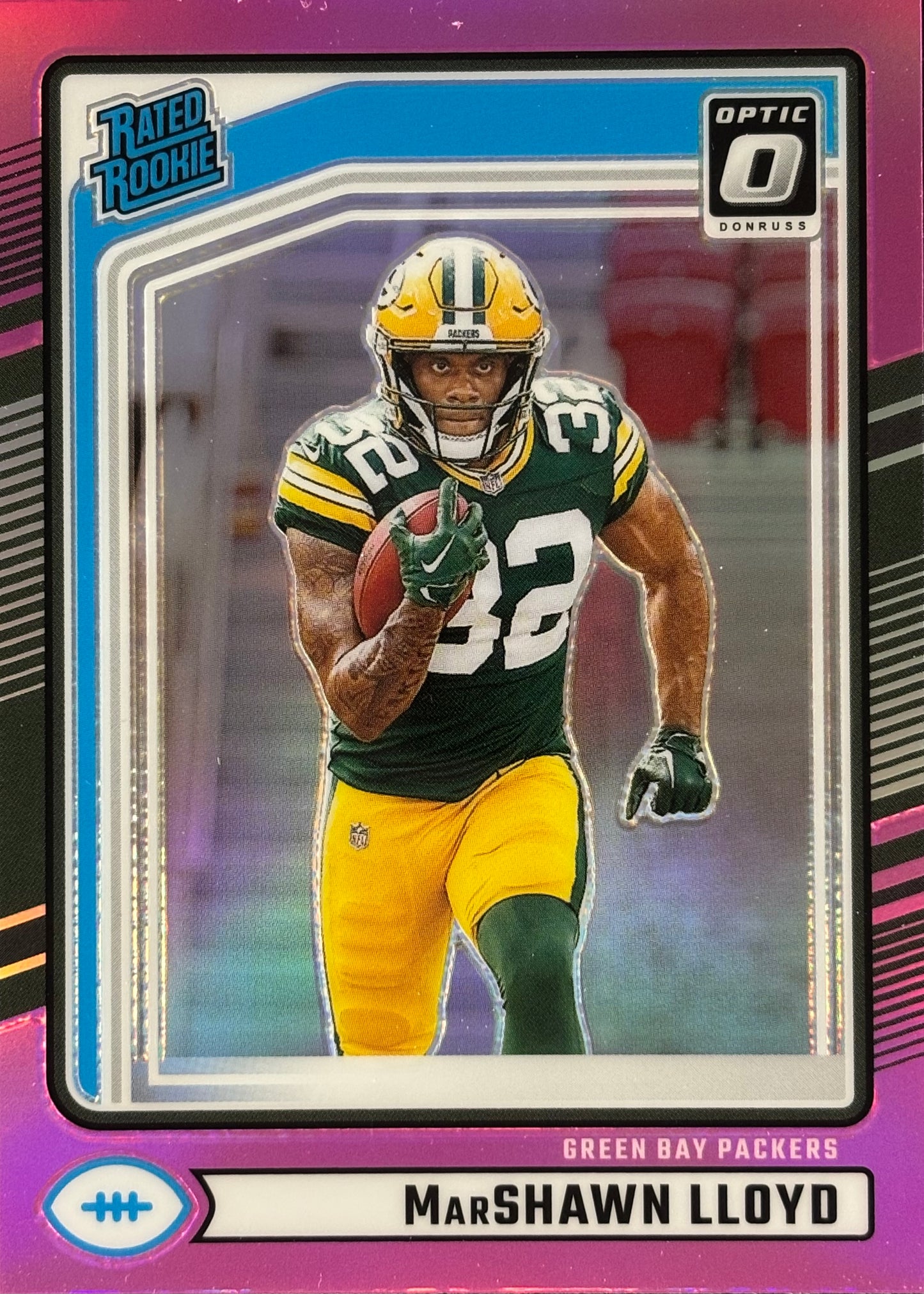 MarShawn Lloyd Optic Pink Rated Rookie Packers Sports Card