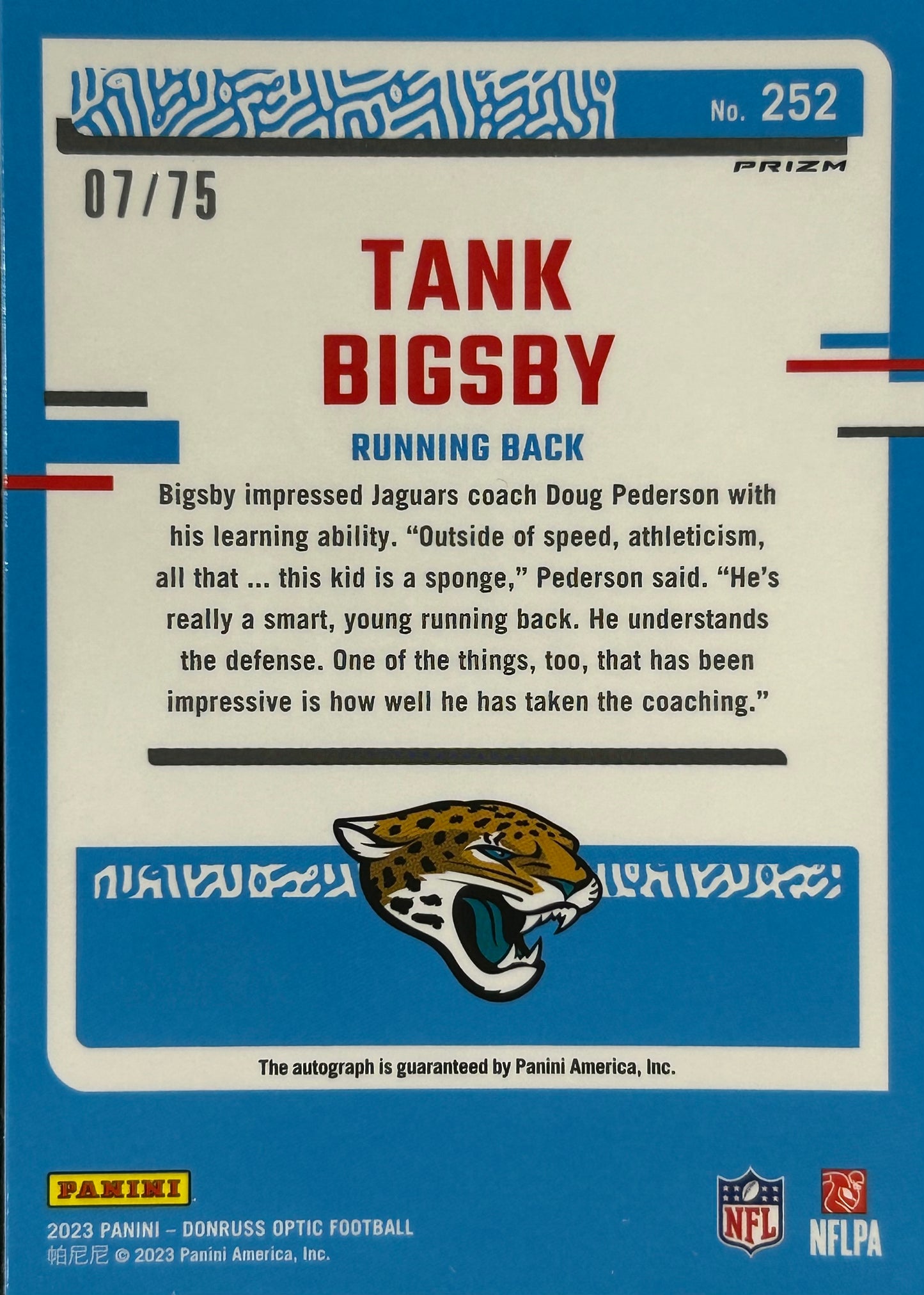 Tank Bigsby Optic Red Auto /75