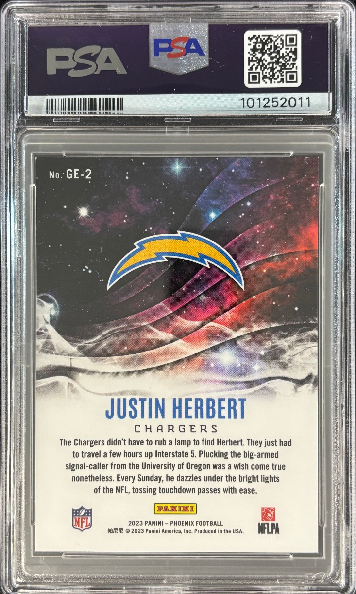 Justin Herbert Mosaic Genies PSA 8 Chargers