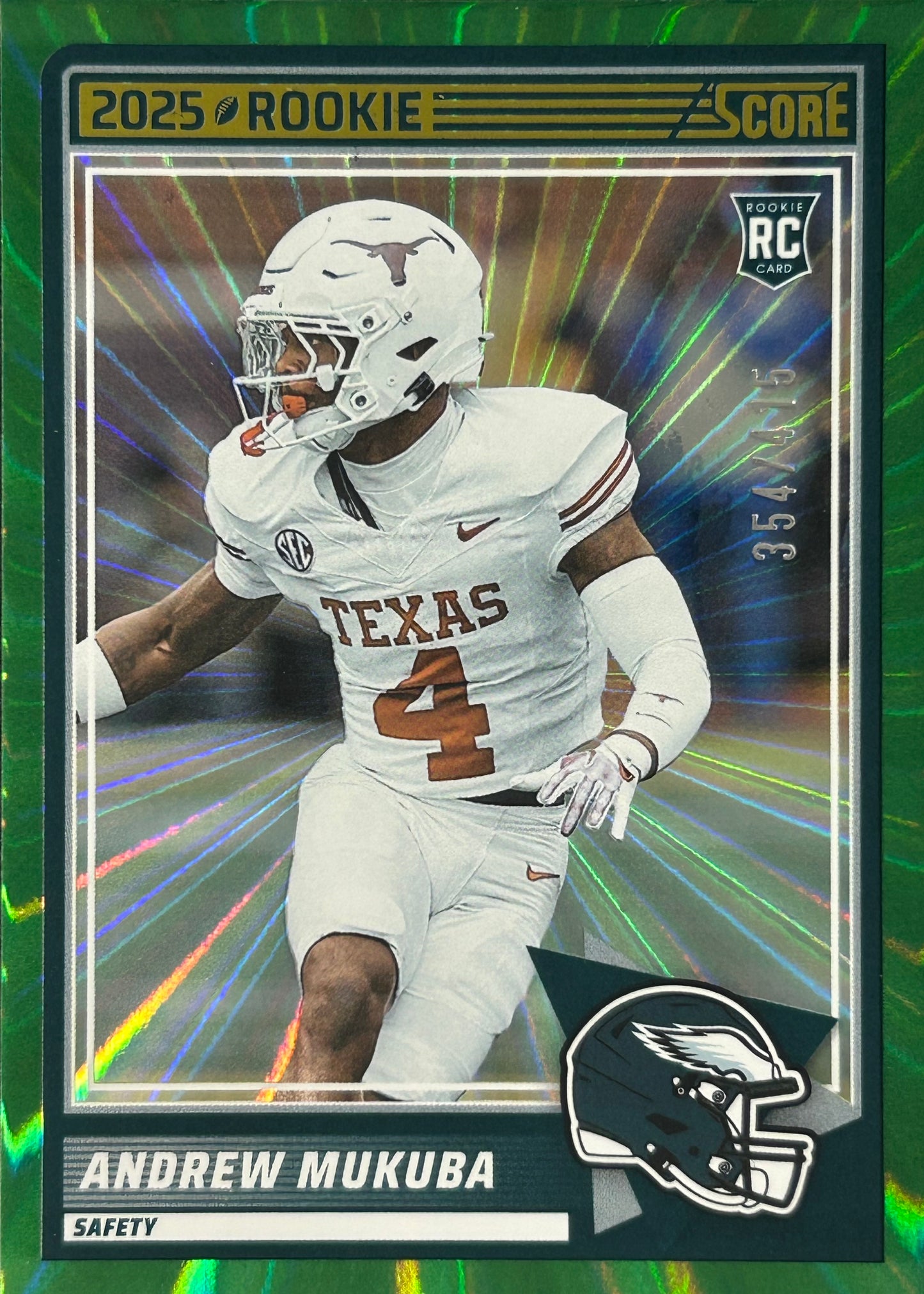 Andrew Mukuba Score /415 Rookie Eagles