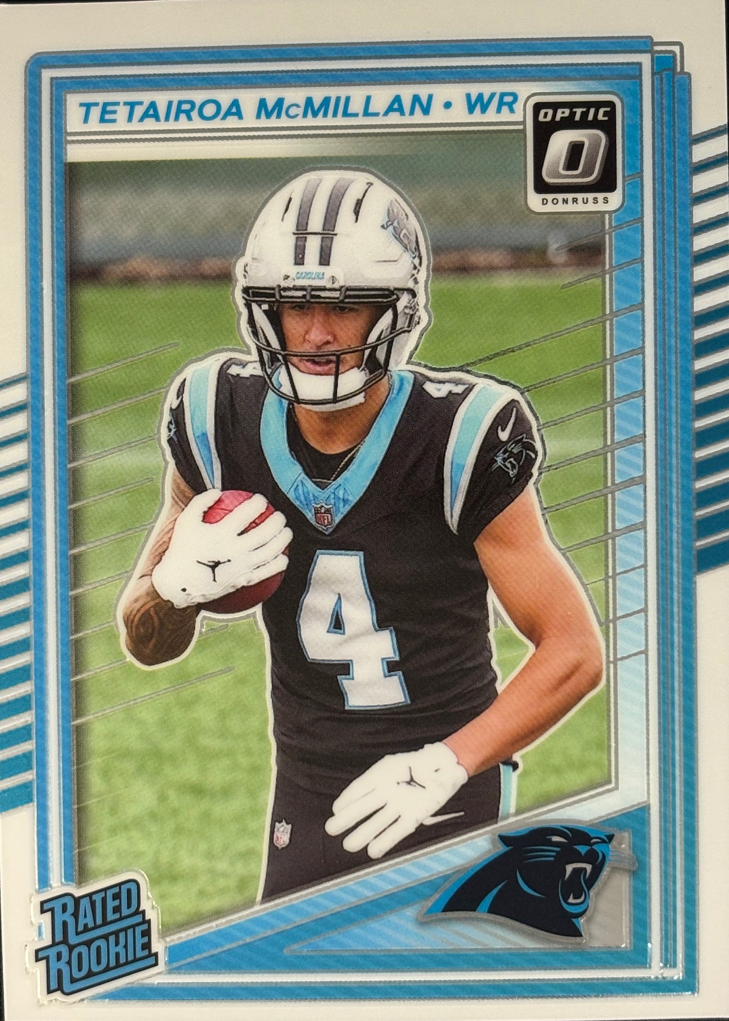 Tetairoa McMillan Optic Rated Rookie Panthers Sports Card