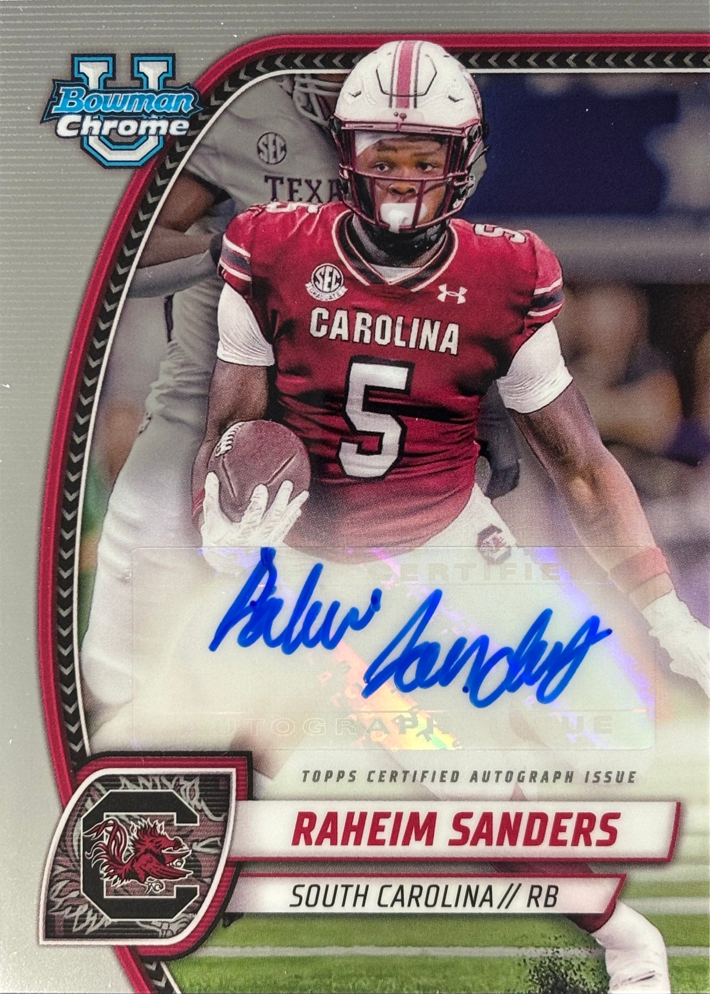 Raheim Sanders Bowman U Chrome Auto