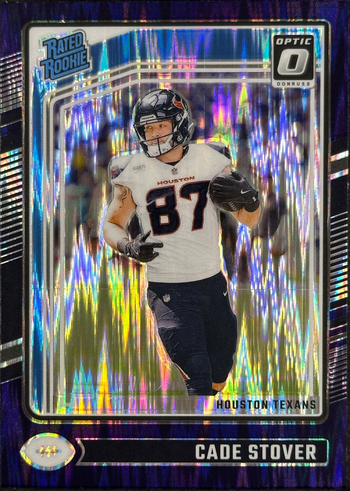 Cade Stover Purple Shock Optic Texans Sports Card
