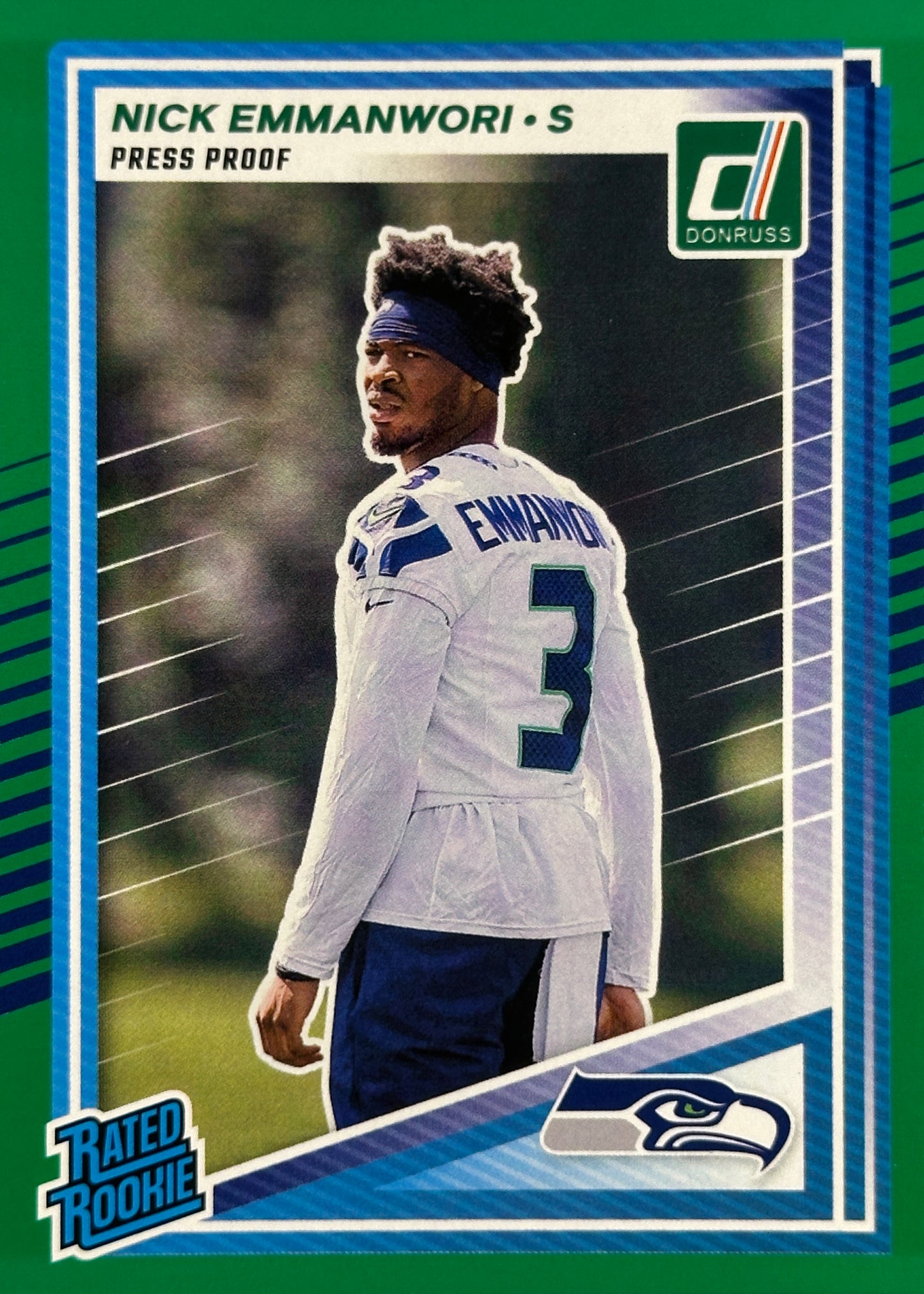 Nick Emmanwori Green Press Proof Rated Rookie Seahawks