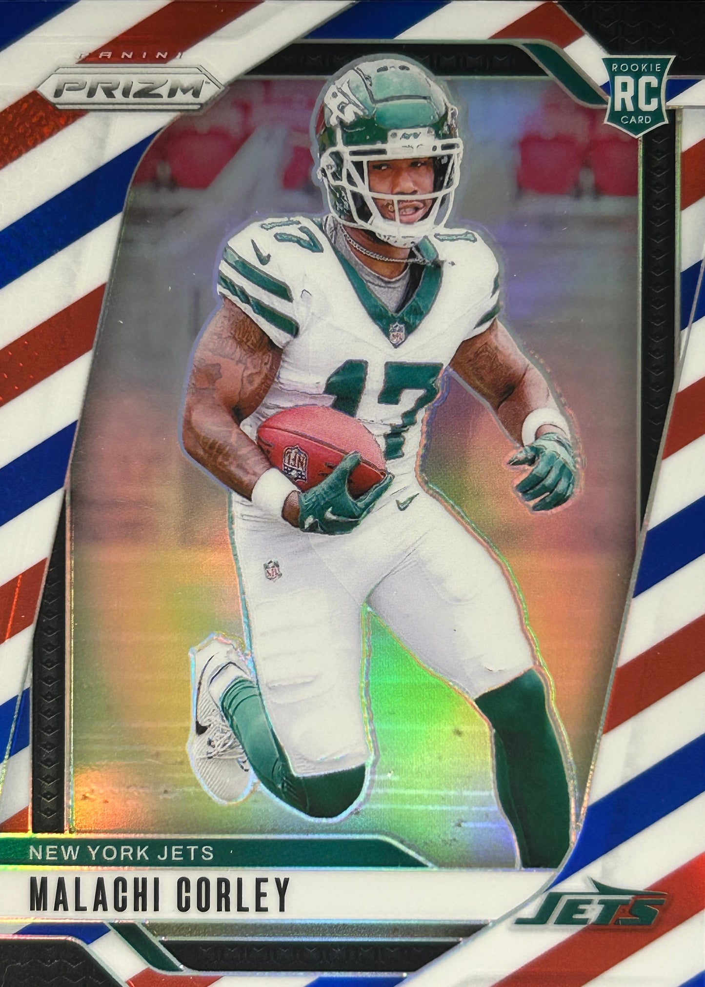 Malachi Corley Prizm Red White Blue Rookie Jets