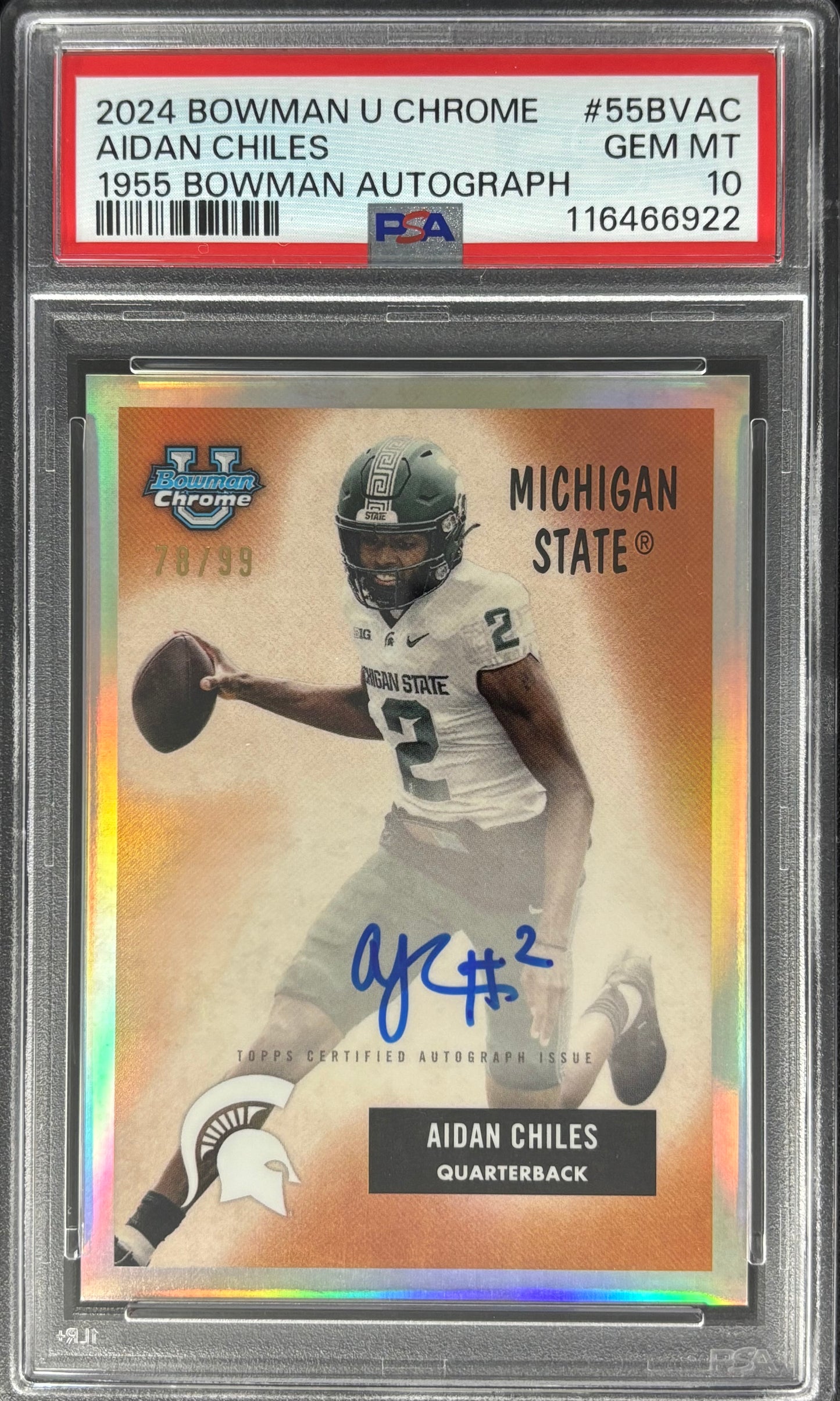 Aidan Chiles Bowman U Chrome 1955 Retro Auto /99 PSA 10