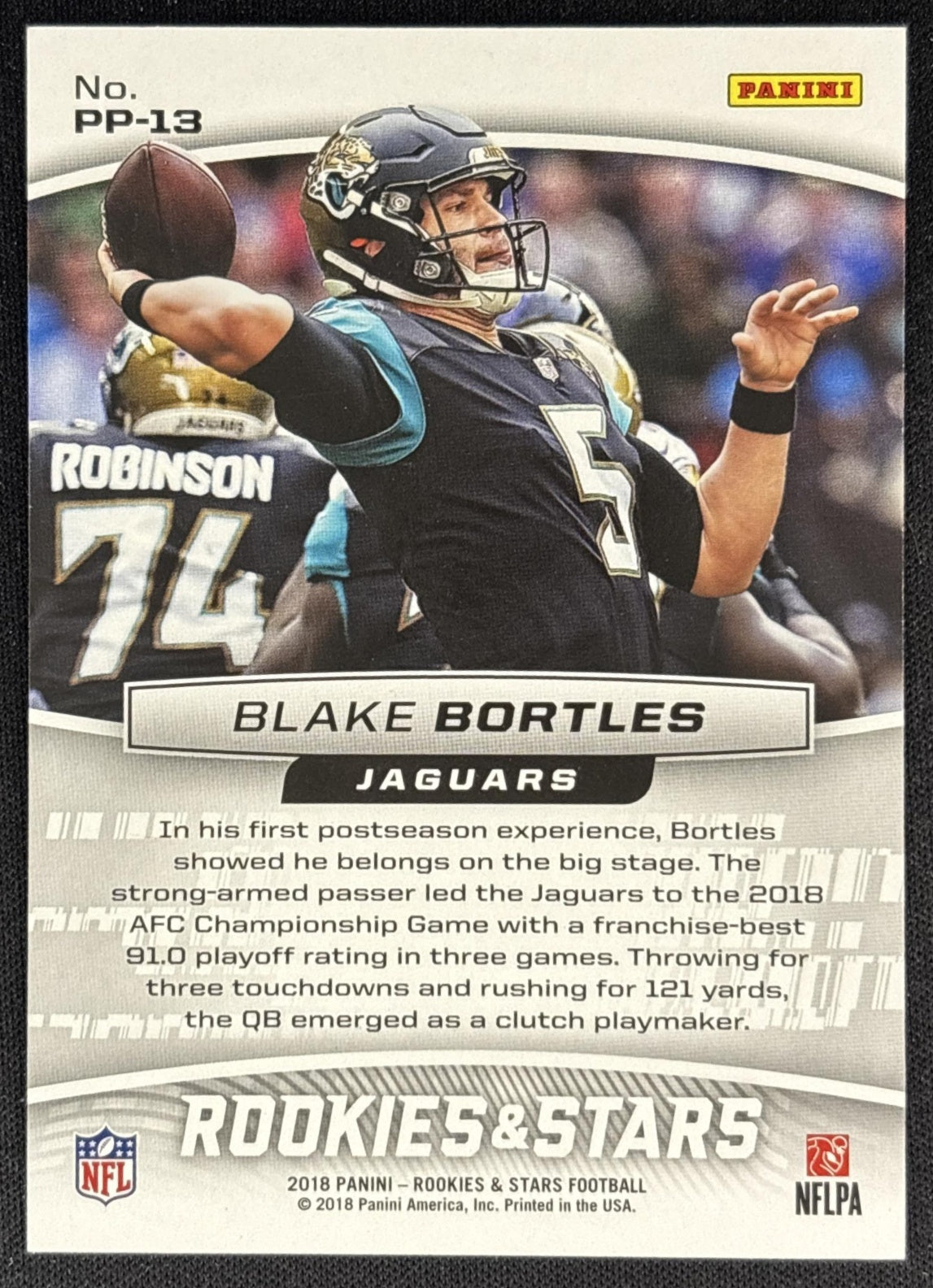 Blake Bortles 2018 Rookies & Stars Precision Passers True Blue /49 Jaguars back