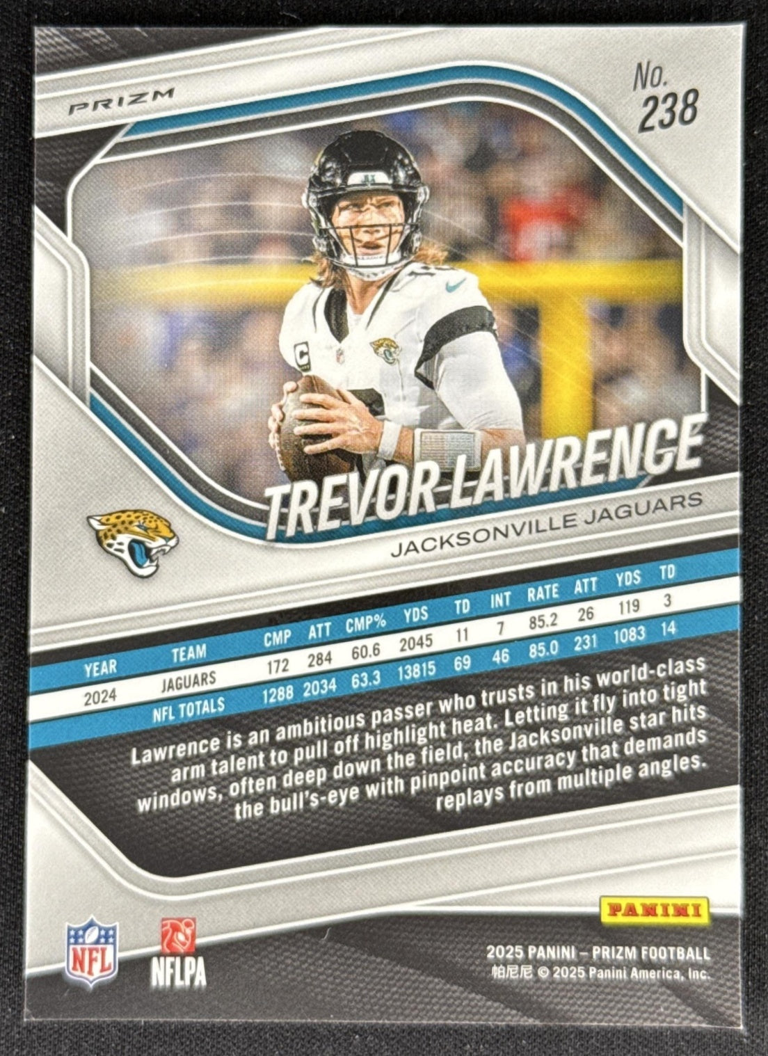 Trevor Lawrence 2025 Panini Prizm Red White & Blue Jaguars Sports Trading Card