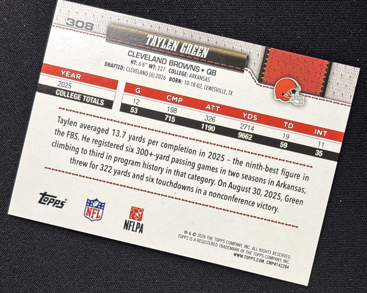 Taylen Green 2026 Topps Crackle Browns