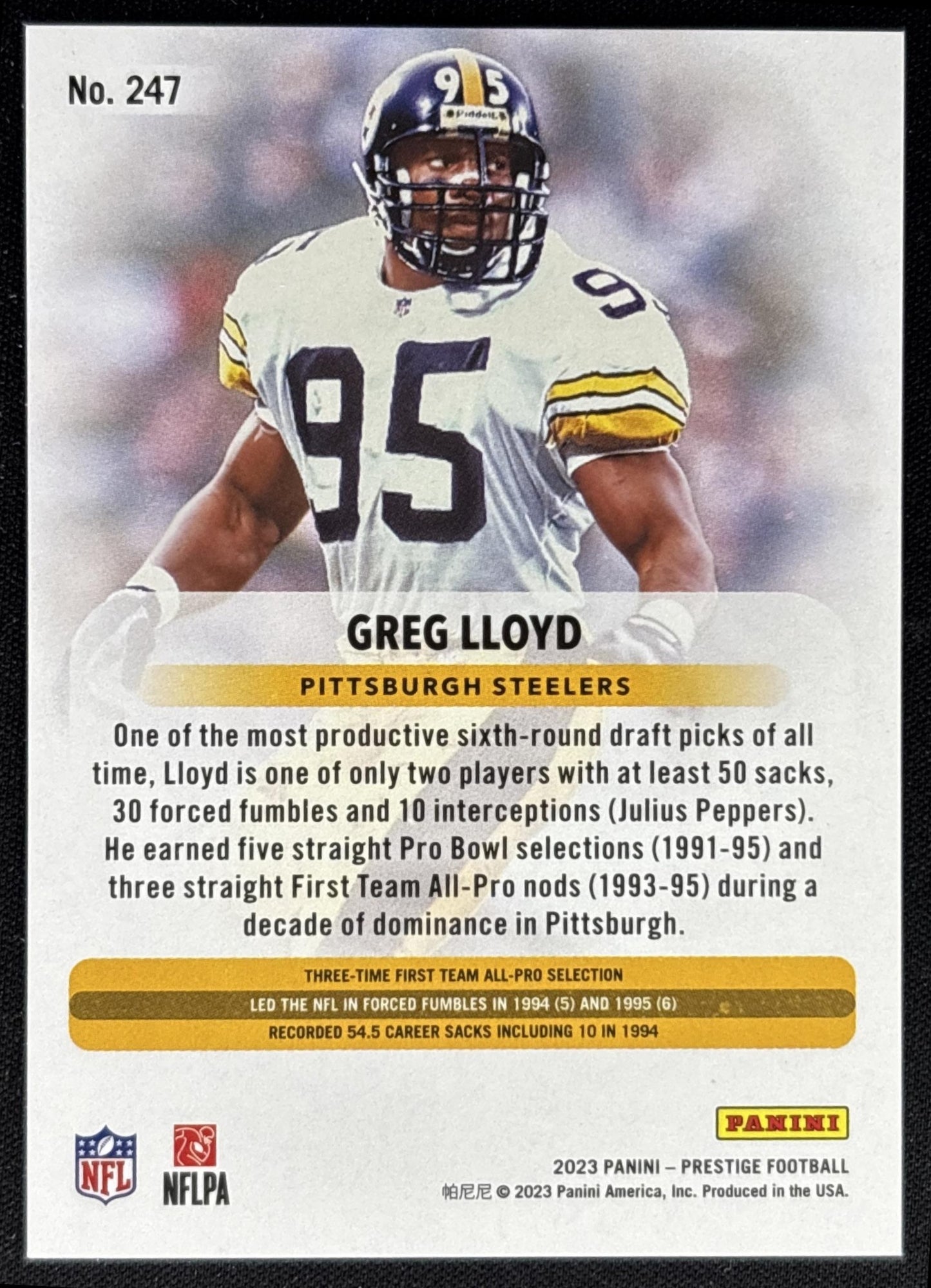 Greg Lloyd 2023 Panini Prestige Xtra Points Red /599 Steelers