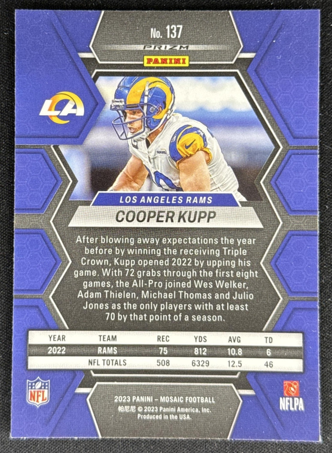 Cooper Kupp 2023 Panini Mosaic Camo Pink Mosaic Rams Sports Trading Card