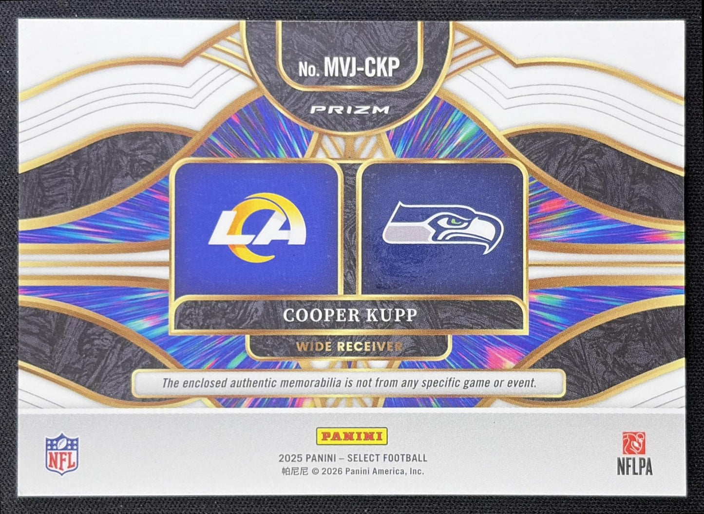 Cooper Kupp 2025 Panini Select Multiverse Jerseys Blue Prizm back