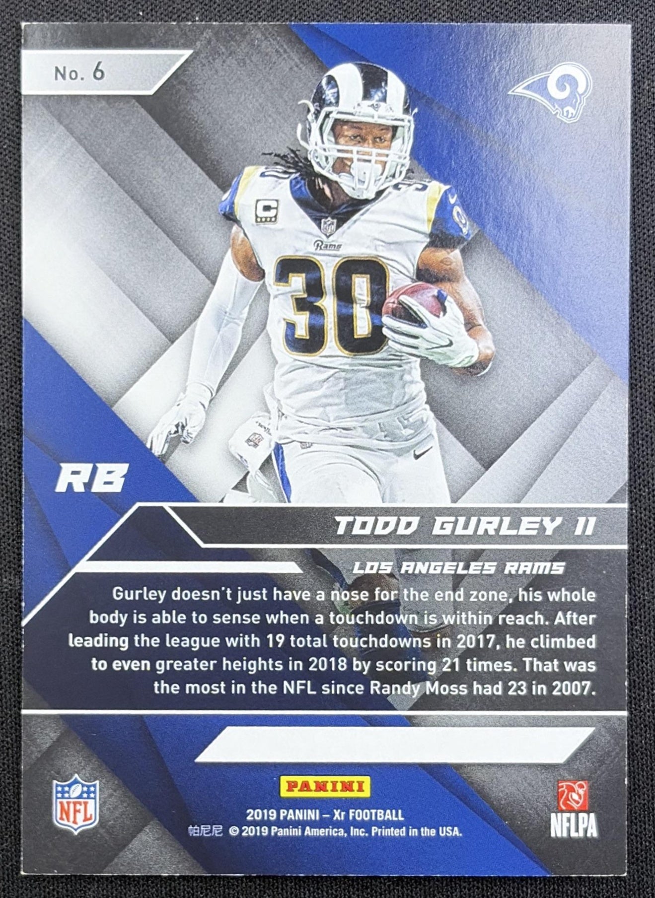 Todd Gurley II 2019 Panini XR Red /249 Rams