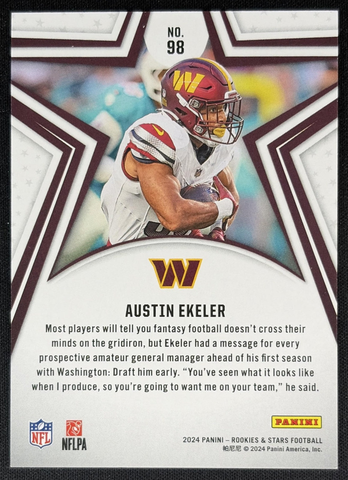 Austin Ekeler 2024 Panini Rookies & Stars True Blue /149 Commanders