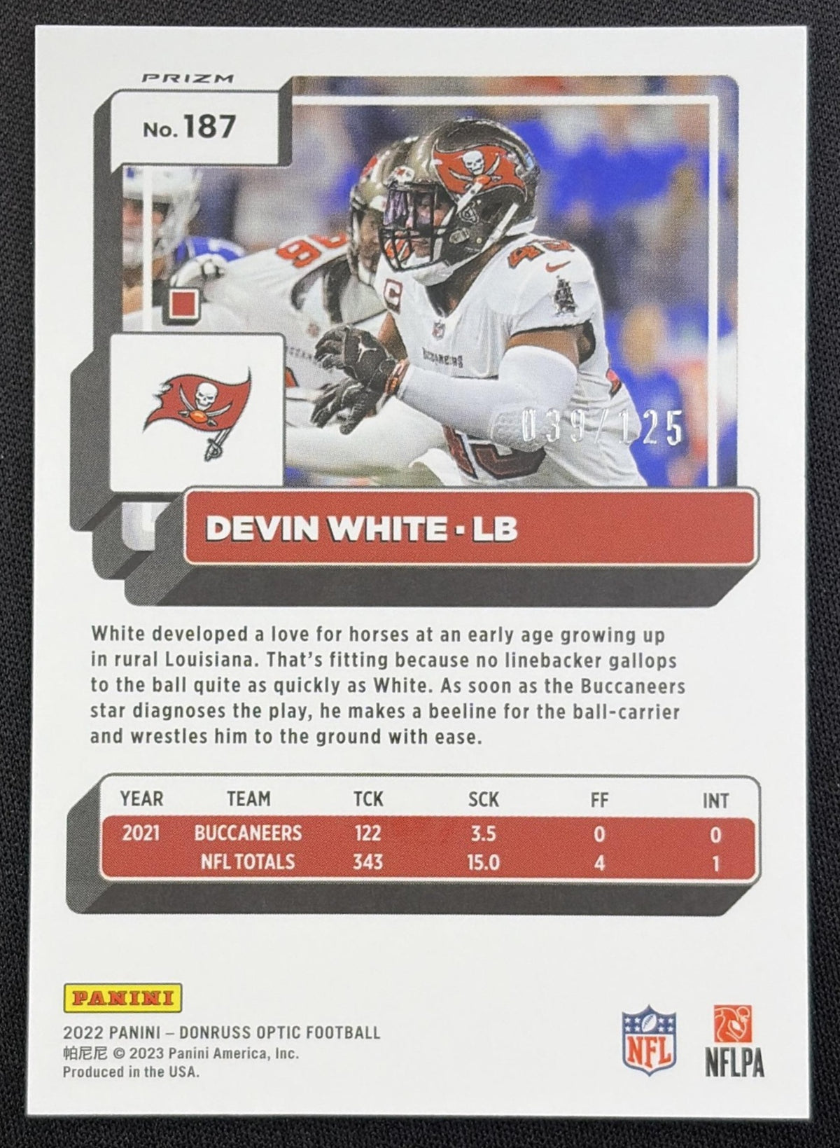 Devin White 2022 Panini Donruss Optic Silver Circles /125 Buccaneers