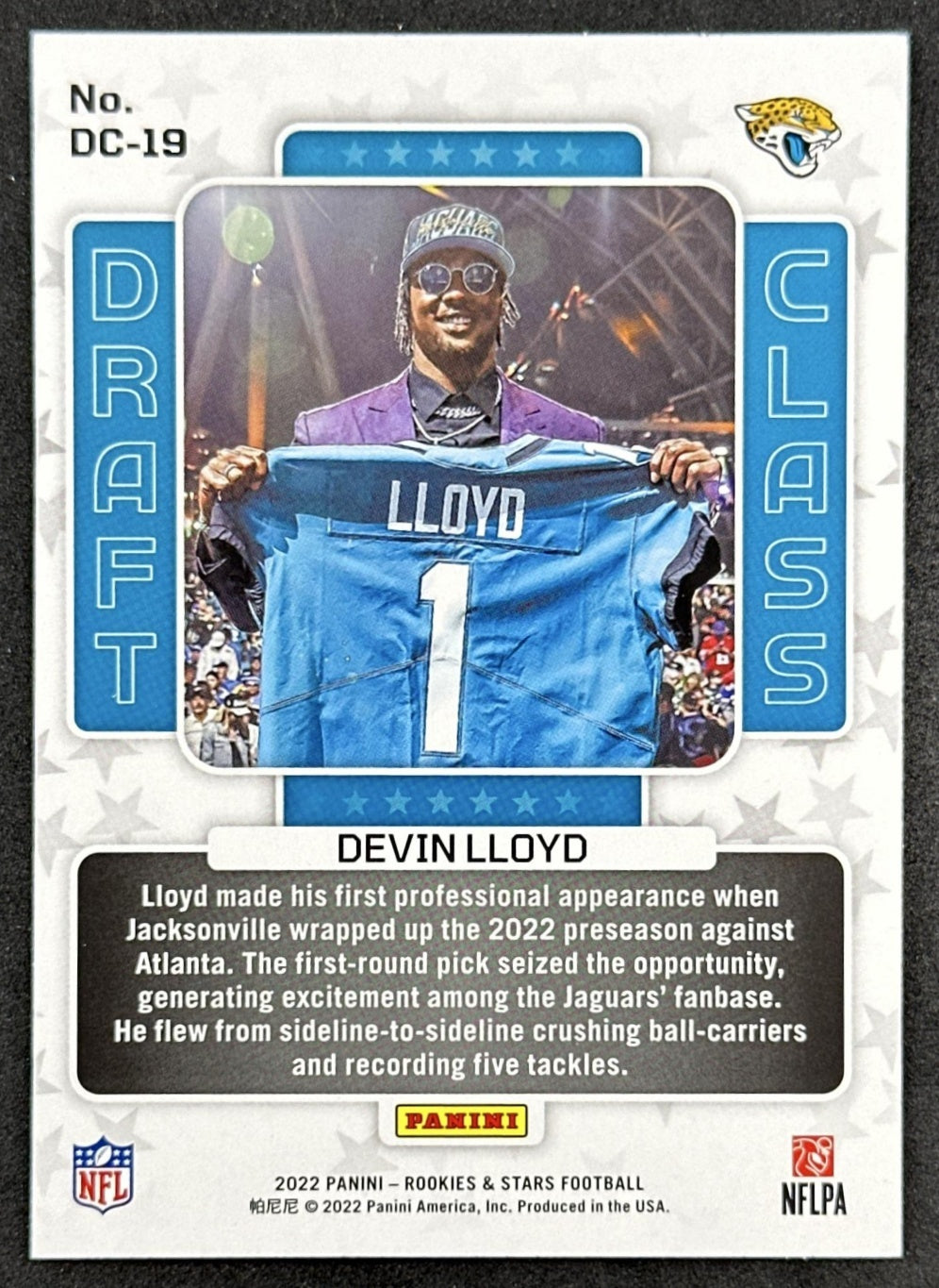 Devin Lloyd 2022 Panini Rookies & Stars Draft Class Jaguars Back