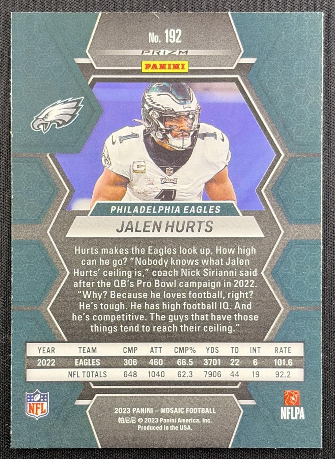 Jalen Hurts 2023 Panini Mosaic Green Mosaic Eagles