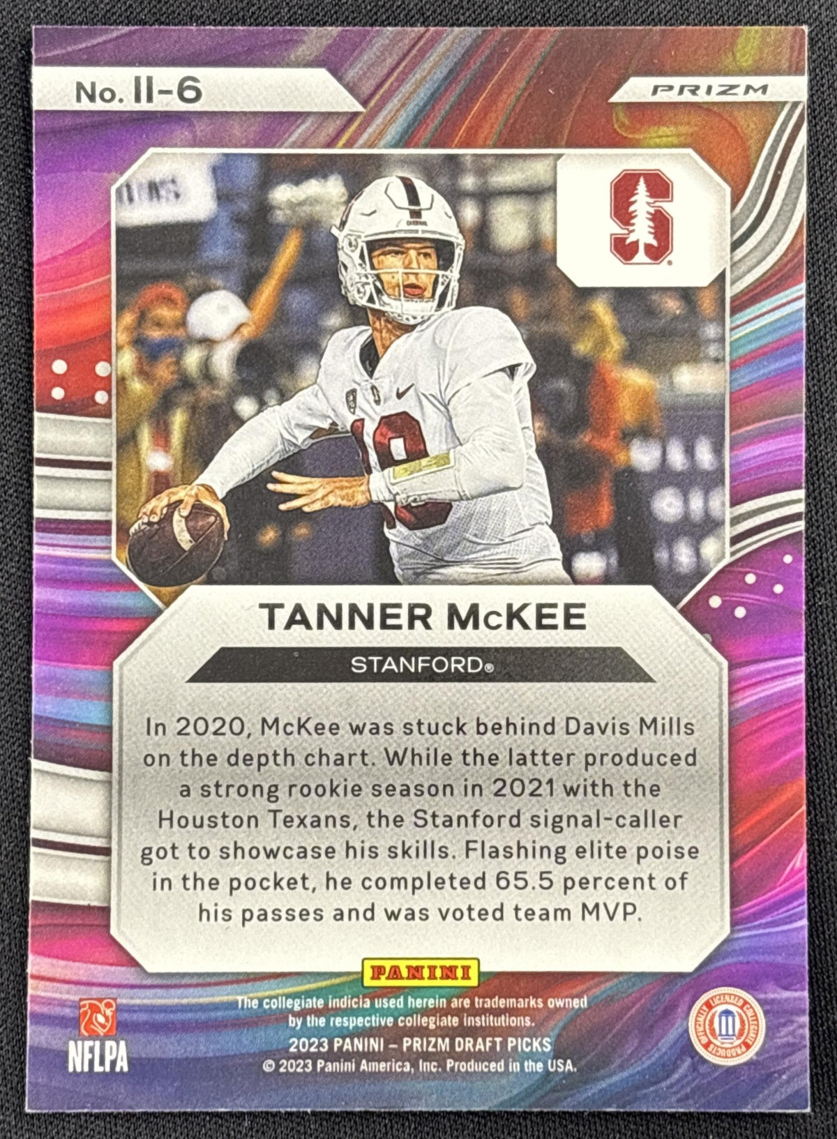 Tanner McKee 2023 Panini Prizm Draft Picks Instant Impact Red Ice Eagles