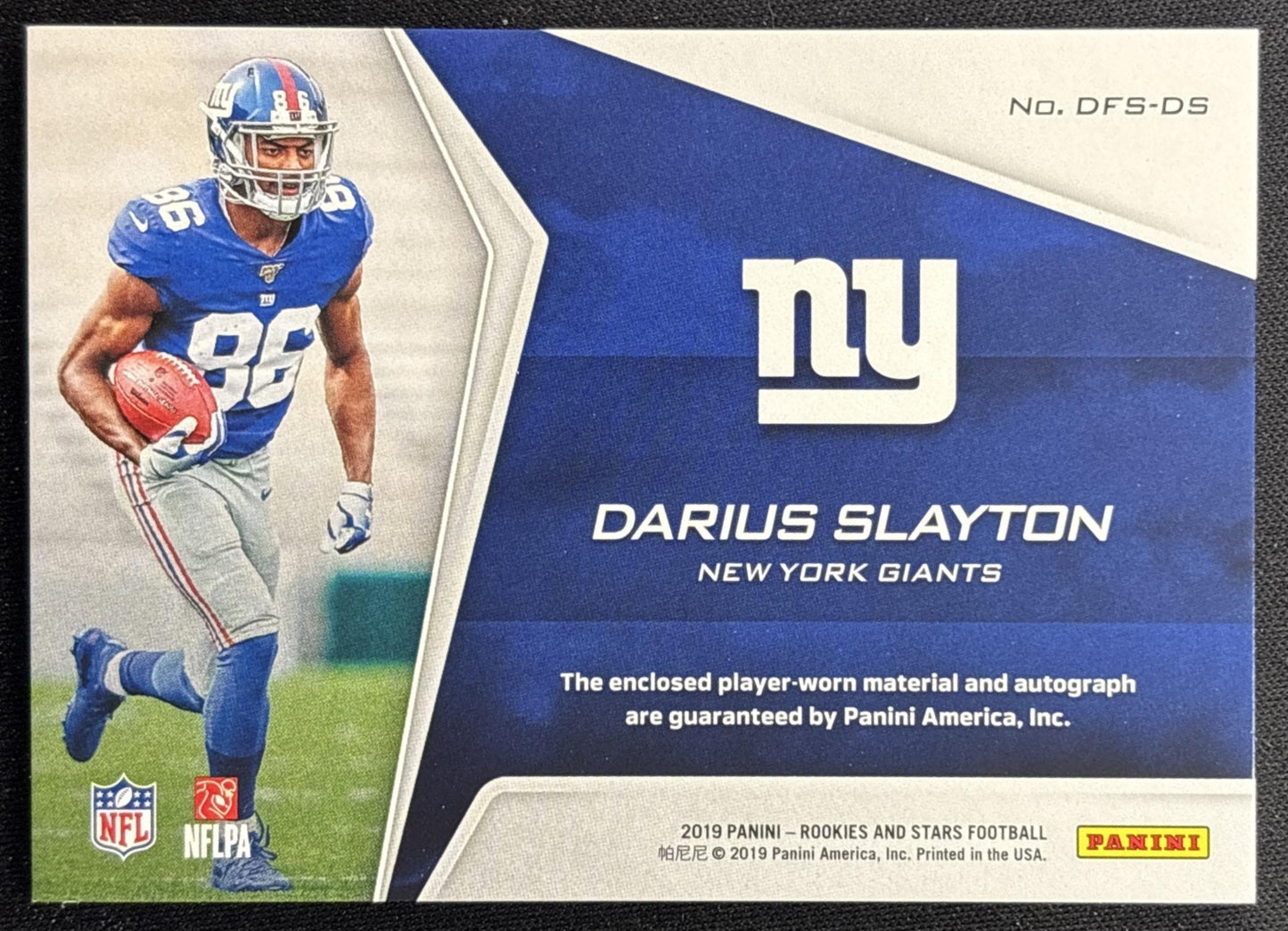 Devin Singletary 2019 Panini Rookies & Stars Dress for Success /99 Bills back