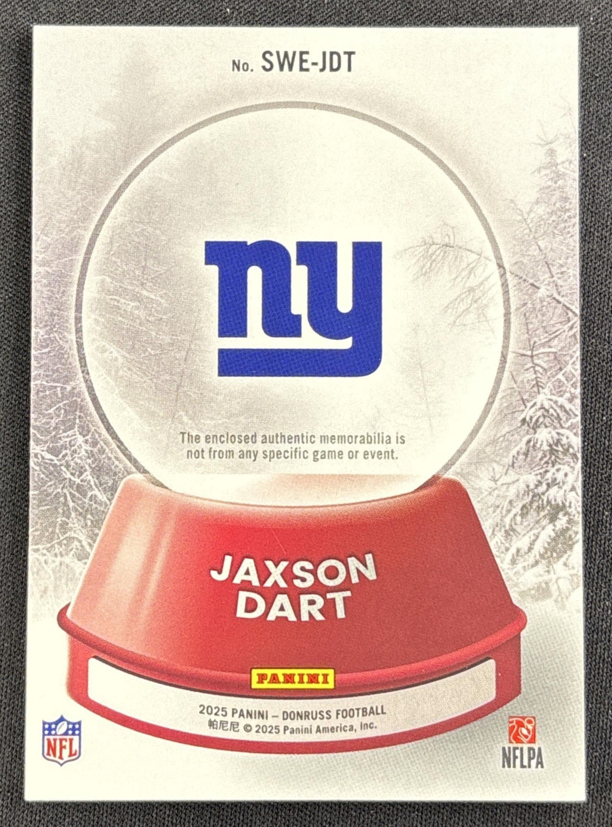 Jaxson Dart 2025 Panini Donruss Rookie Holiday Sweater Giants 2 Sports Trading Card
