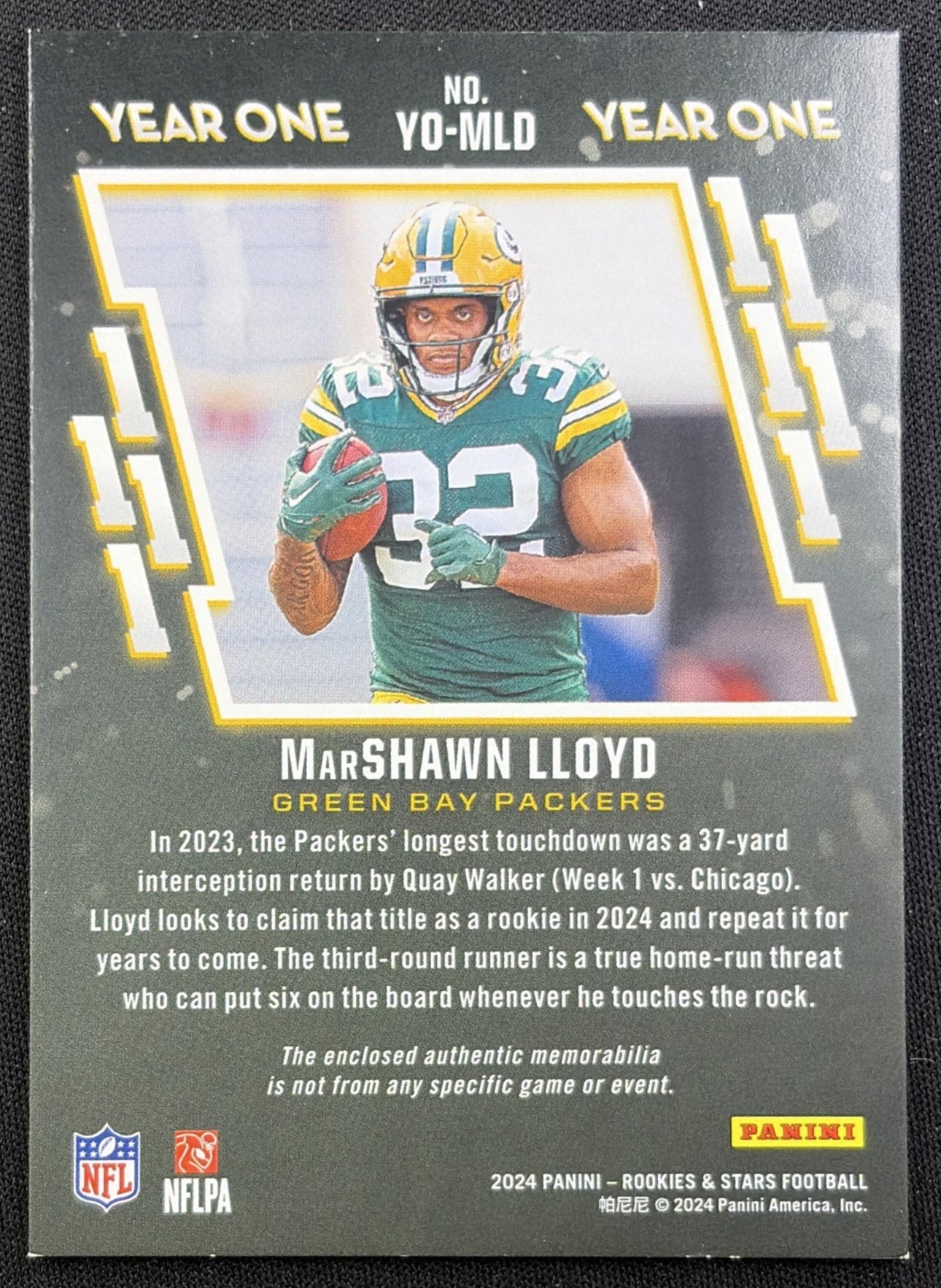 MarShawn Lloyd 2024 Panini Rookies & Stars Year One Packers