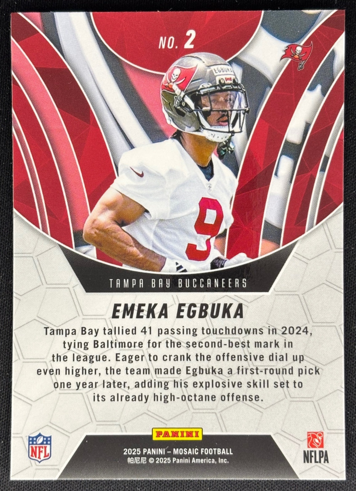 Emeka Egbuka 2025 Mosaic Elevate Mosaic Prizm Buccaneers Sports Trading Cards