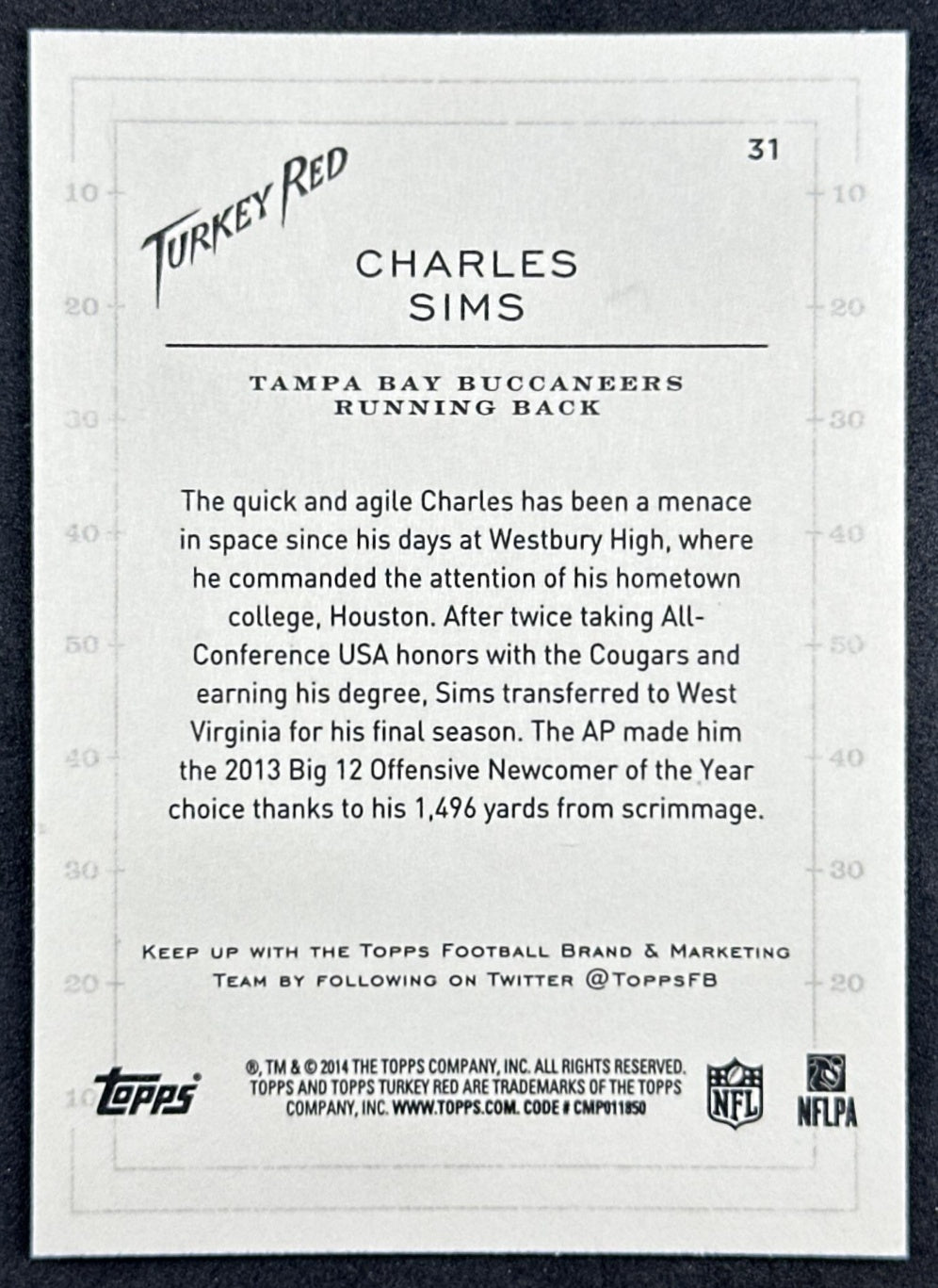 Charles Sims Rookie 2014Topps Turkey Red Buccaneers