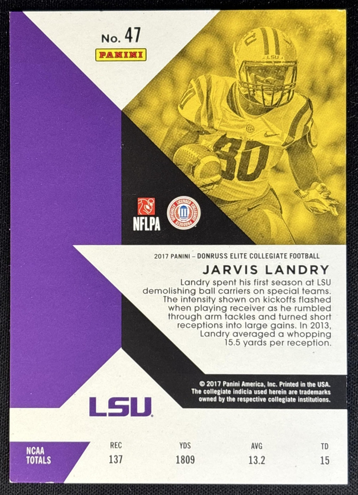 Jarvis Landry 2017 Panini Donruss Elite Purple /99 Dolphins