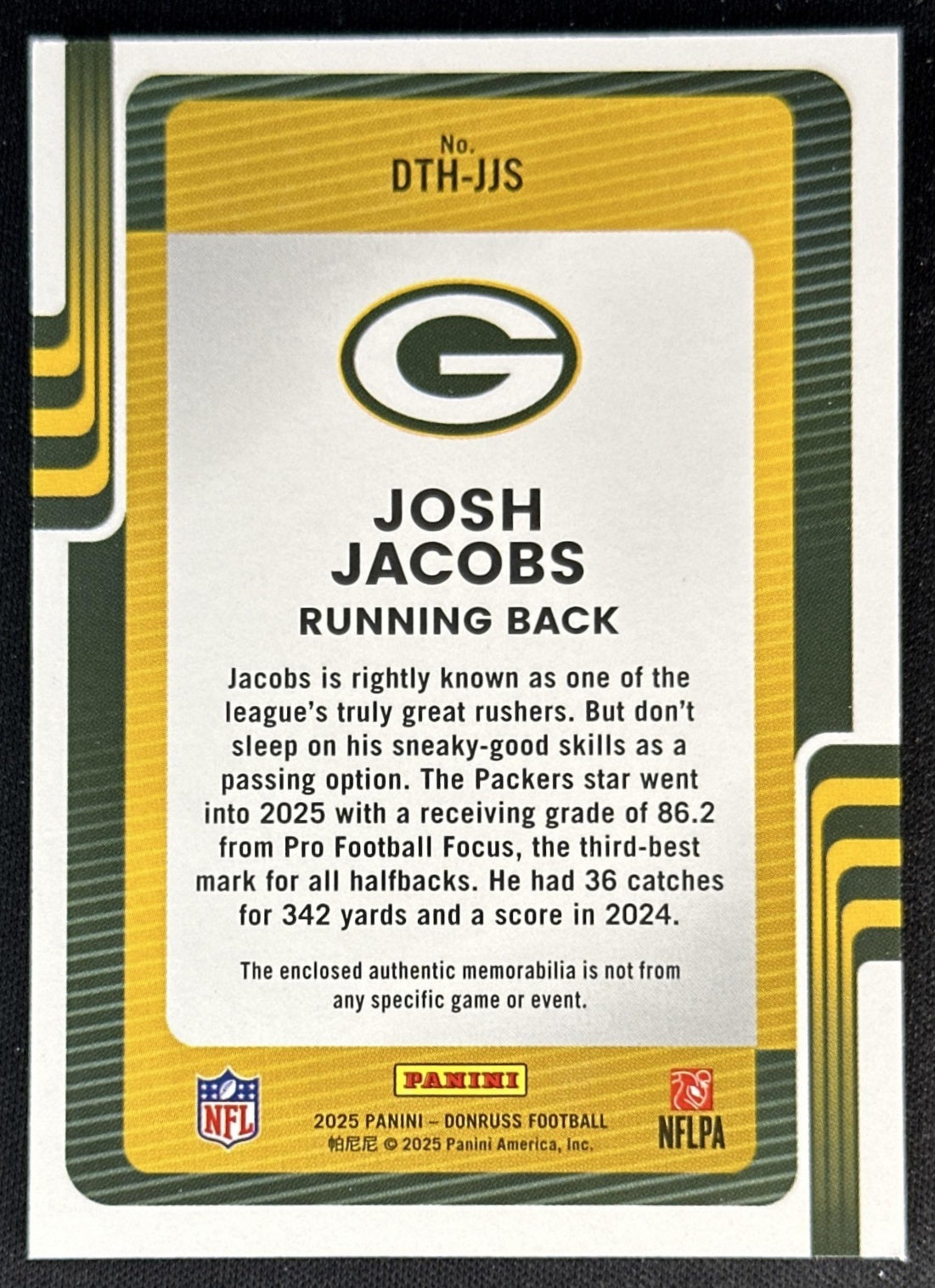 Josh Jacobs 2025 Panini Donruss Threads Packers