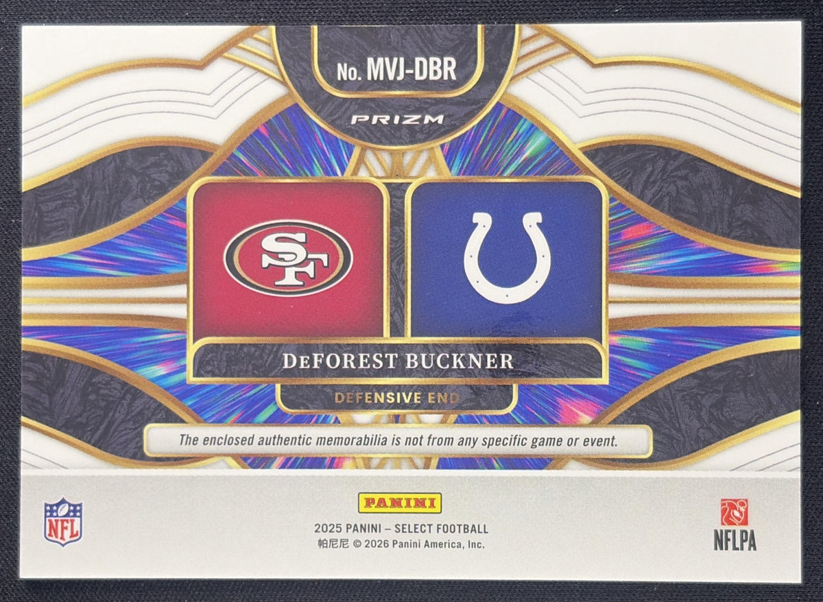 DeForest Buckner 2025 Panini Select Multiverse Jerseys Blue Prizm 49ers Colts
