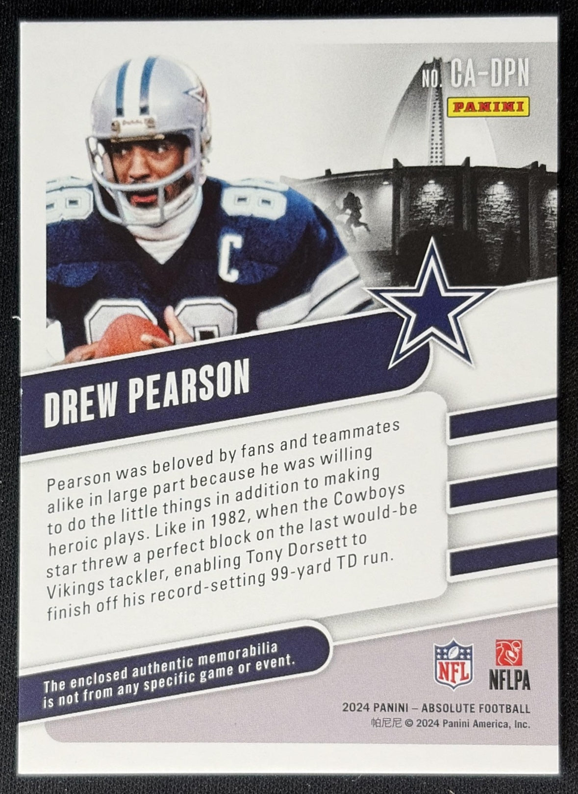 Drew Pearson 2024 Panini Absolute Canton Absolutes /250 Cowboys back