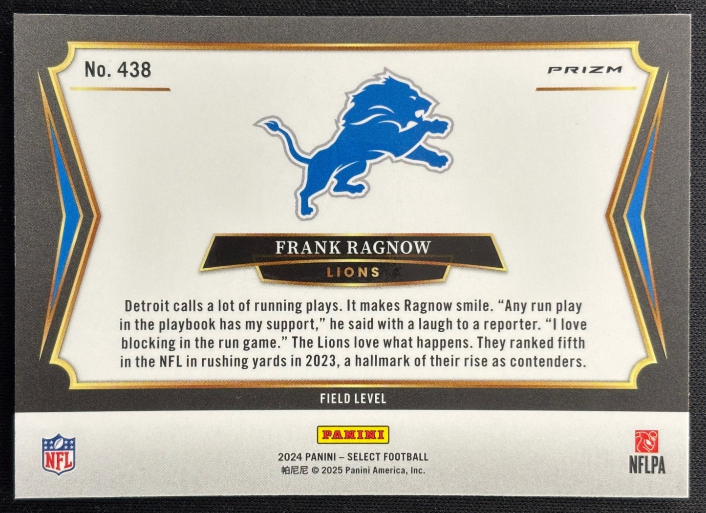Frank Ragnow 2024 Select Field White Sparkle Lions Sports Trading Cards