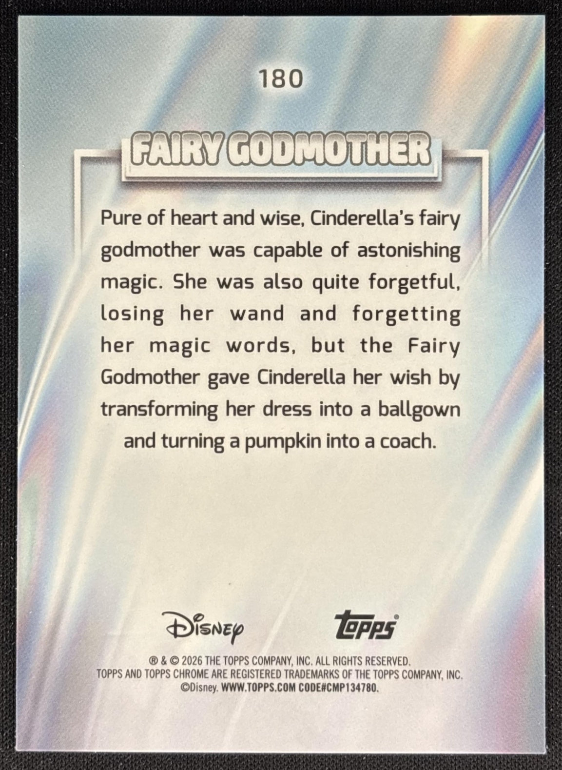 Fairy Godmother 2026 Topps Chrome Disney Cinderella back